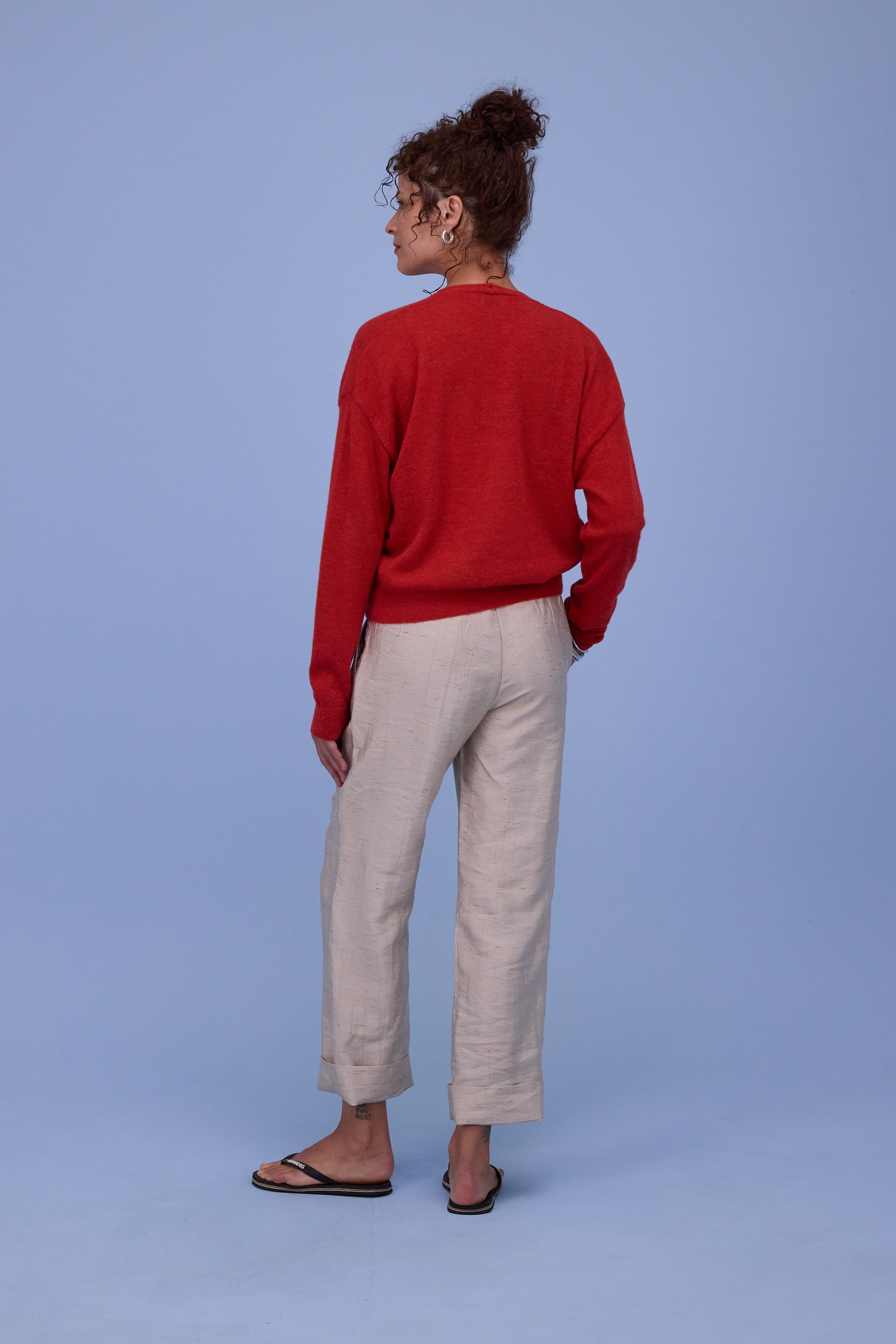 Huacho overslag trui in poppy red