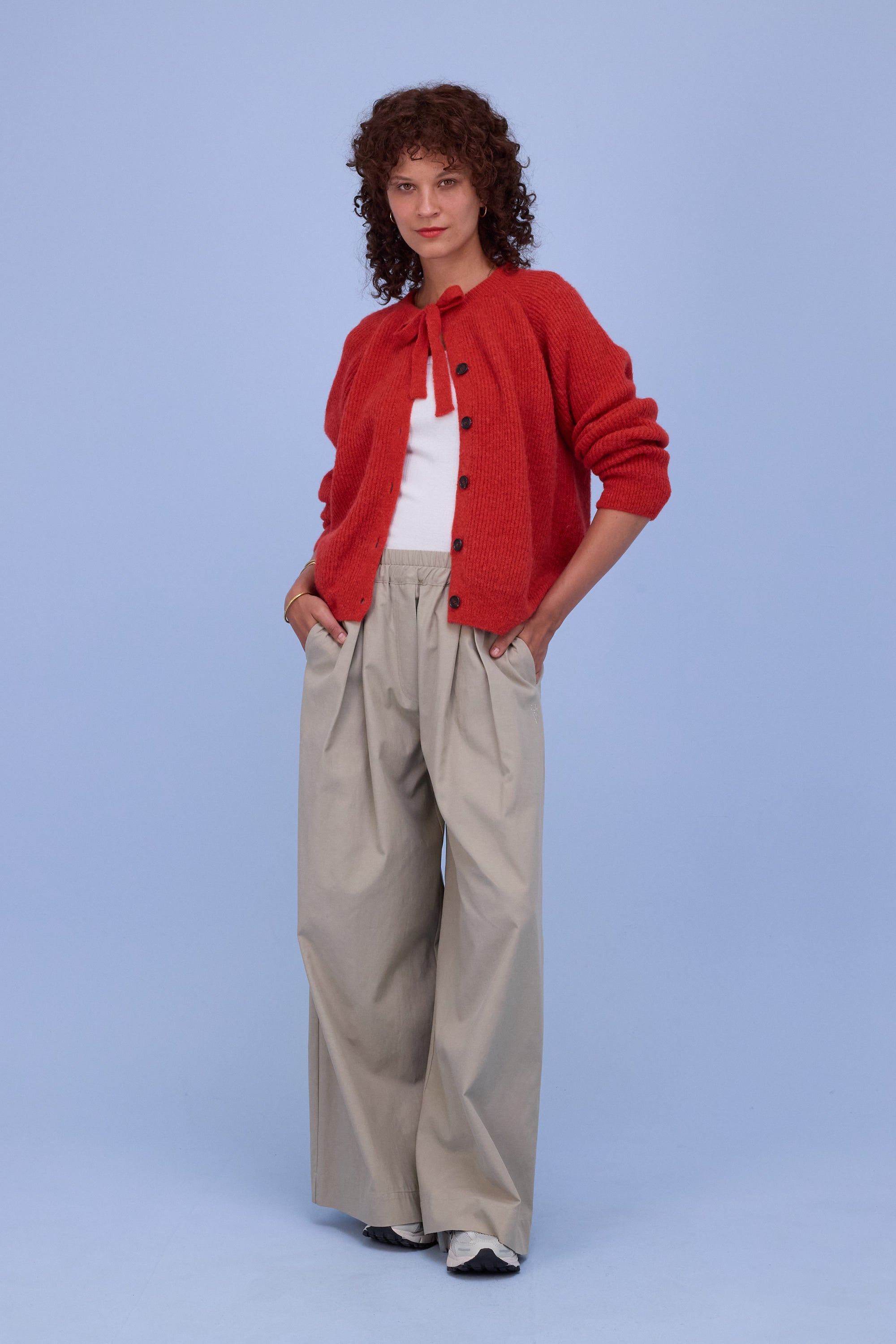 Helsinki cardigan in poppy red