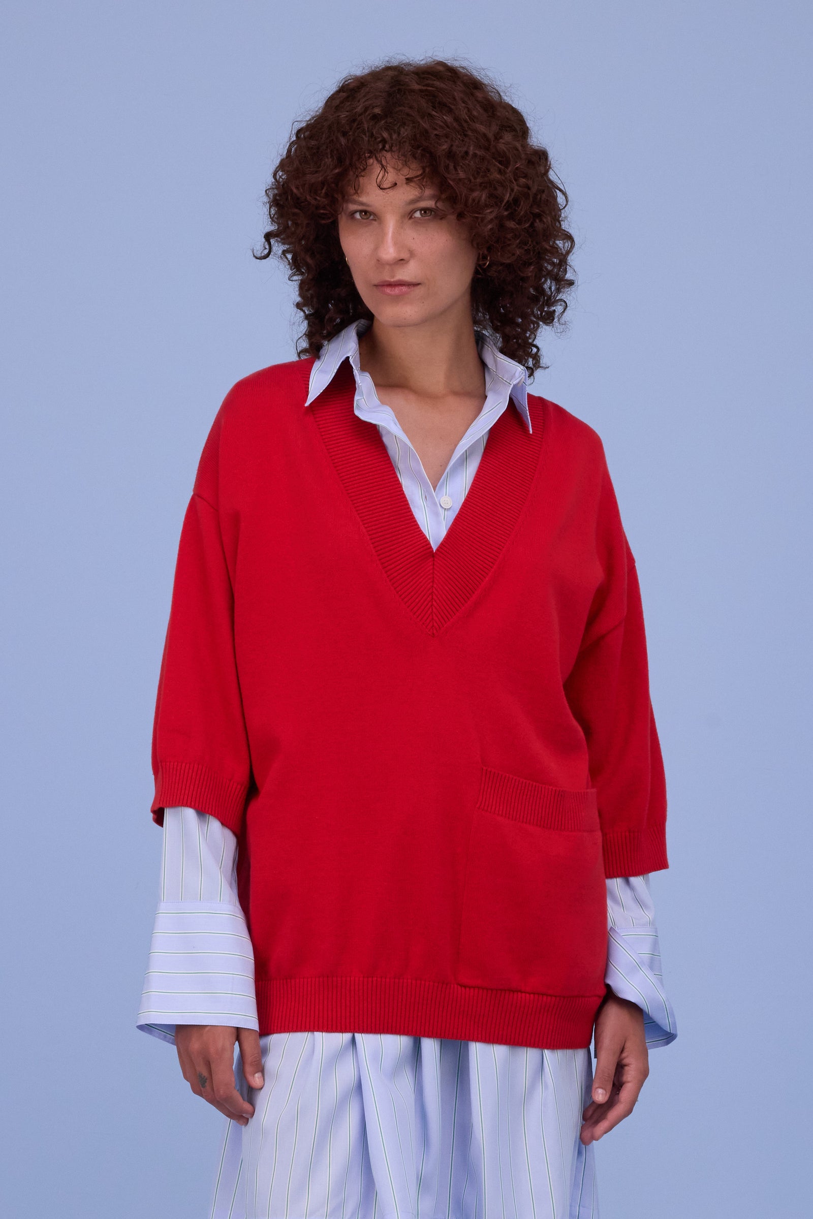 Horsens trui in coral red