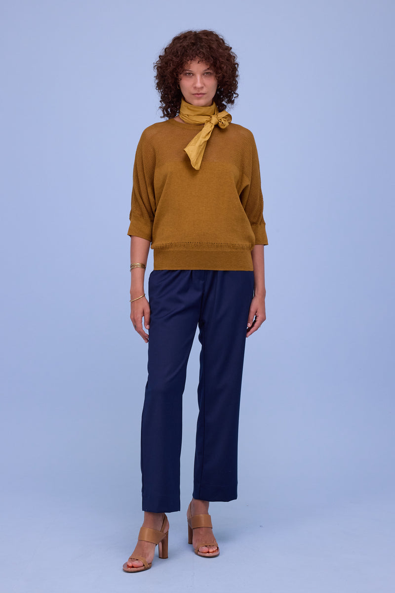 Hiroo top in golden brown