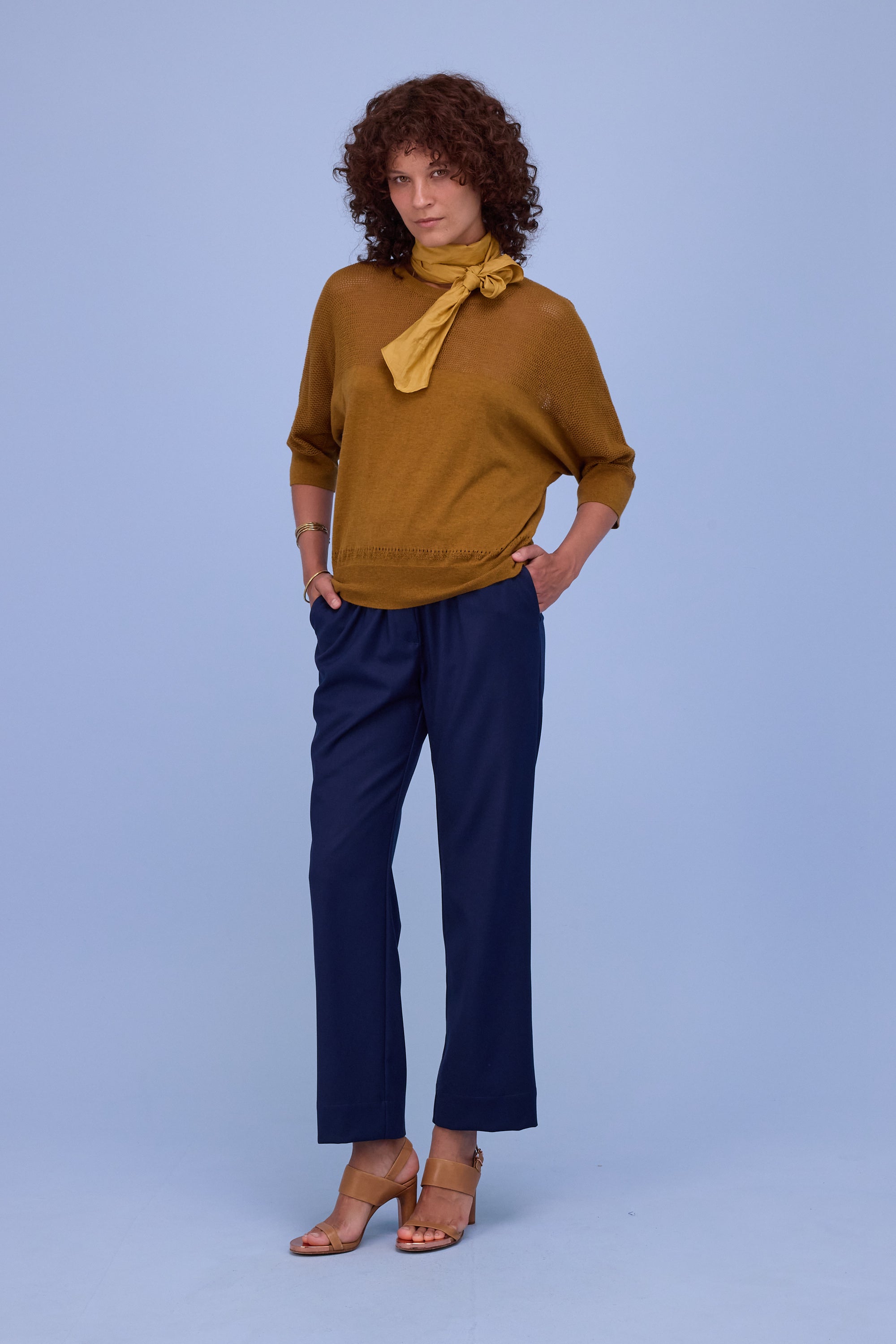 Hiroo top in golden brown