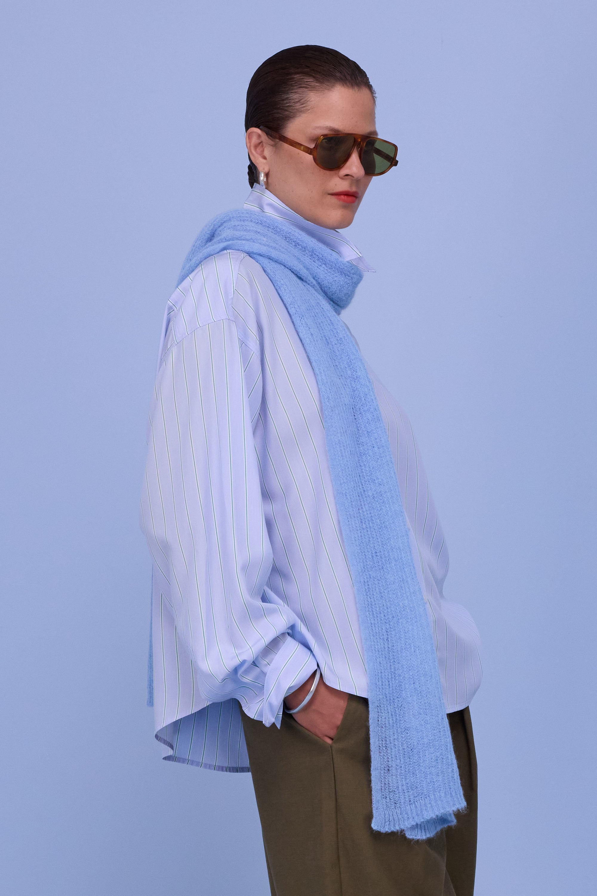 Himi sjaal in chambray blue