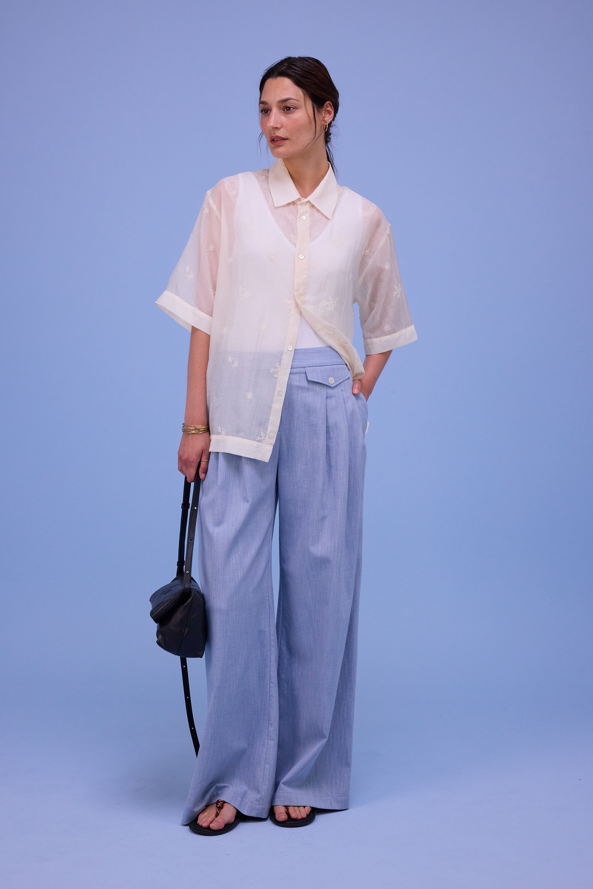 Hensley hemd in ecru verbena