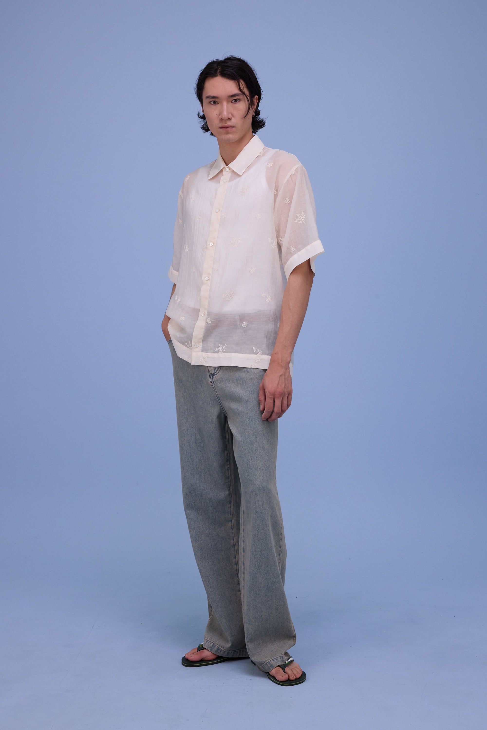 Hensley hemd in ecru verbena