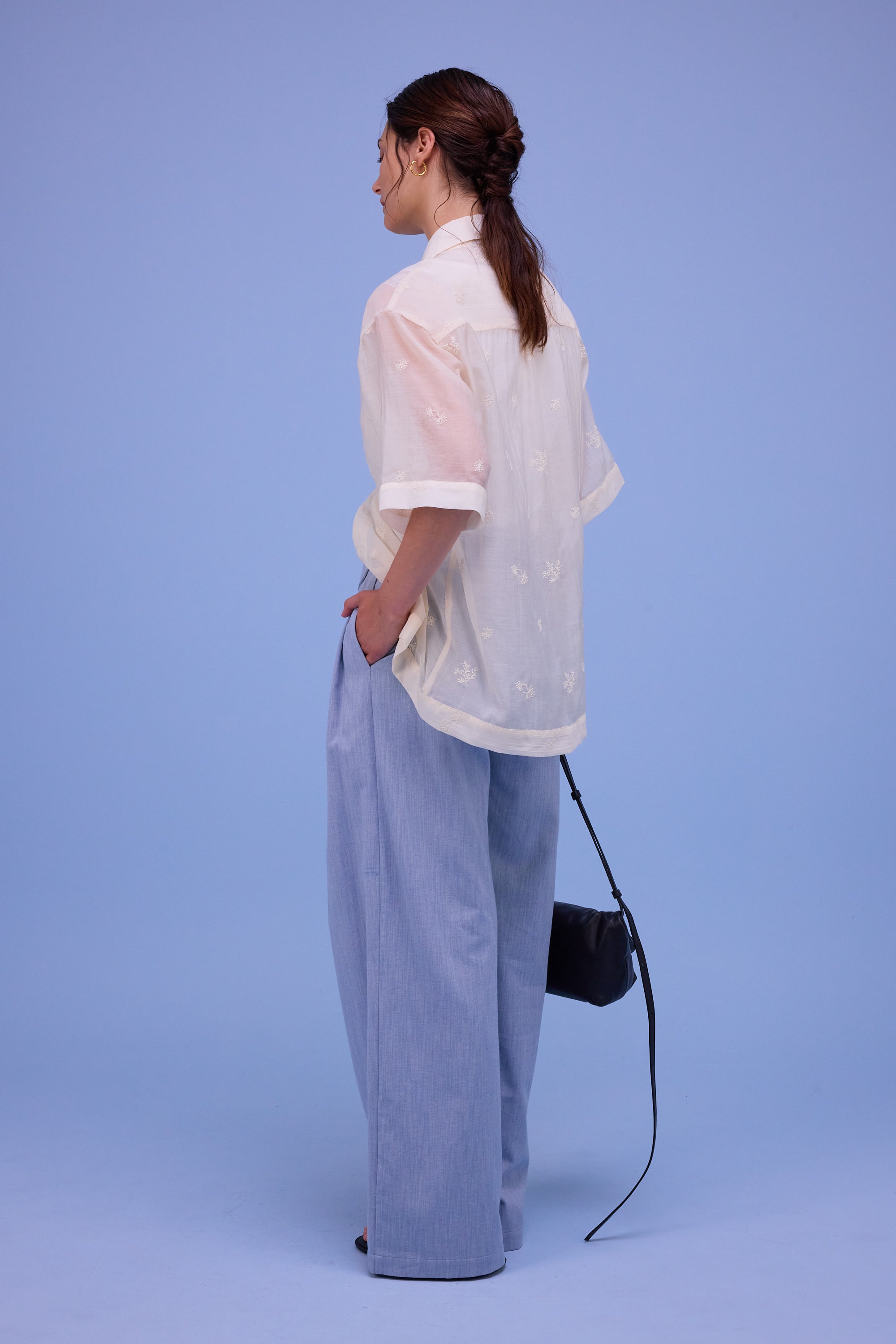 Hensley hemd in ecru verbena