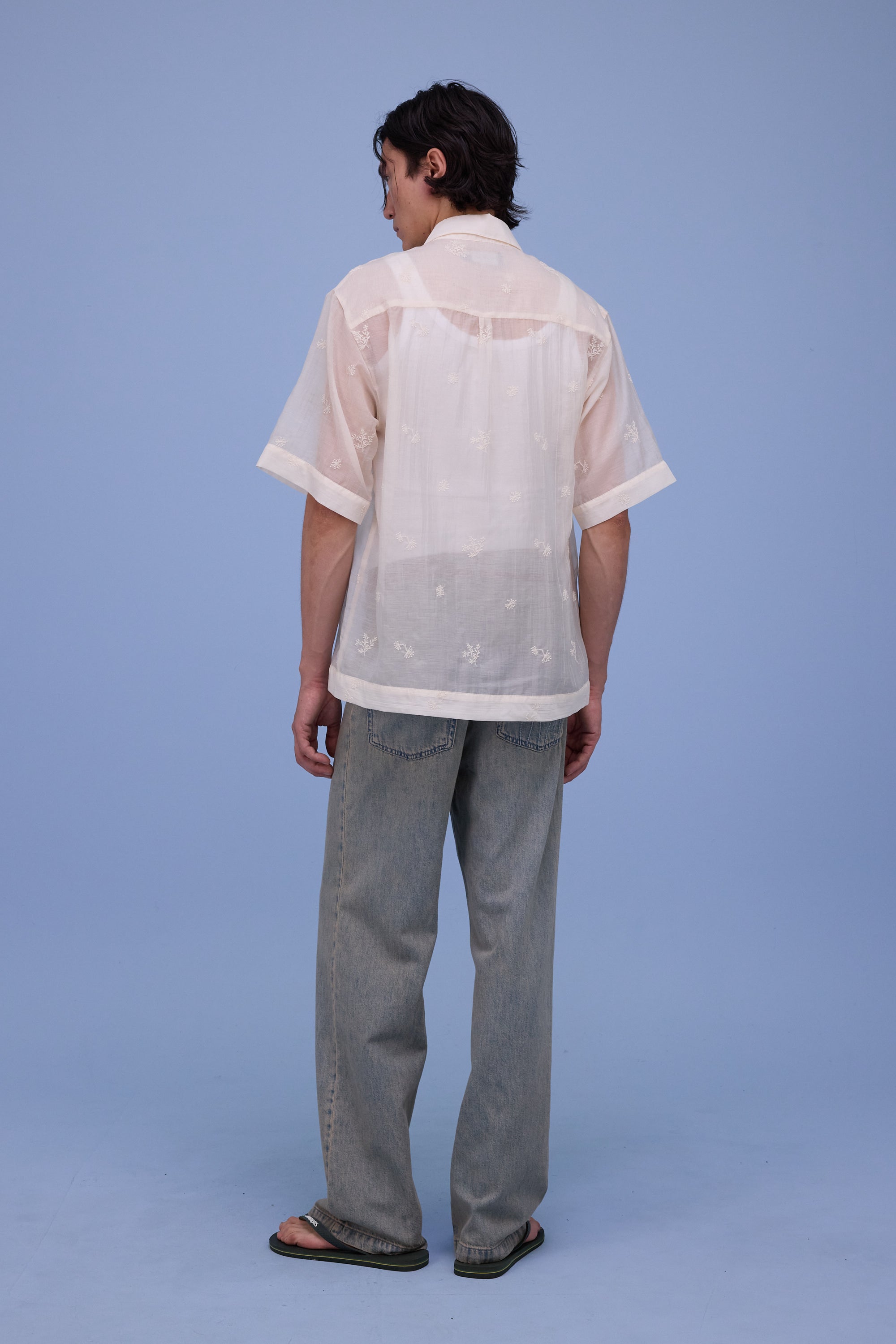 Hensley hemd in ecru verbena