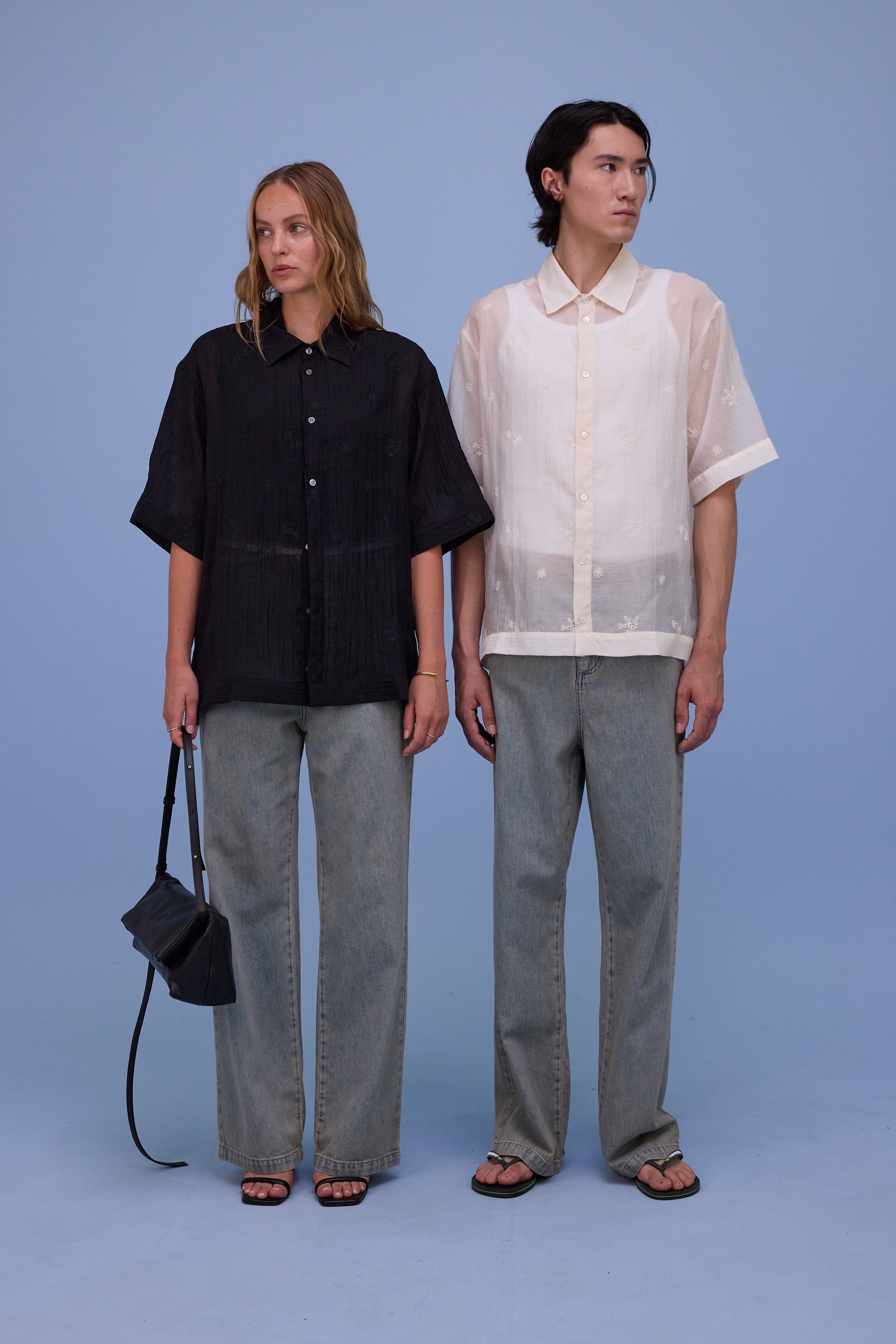 Hensley hemd in ecru verbena