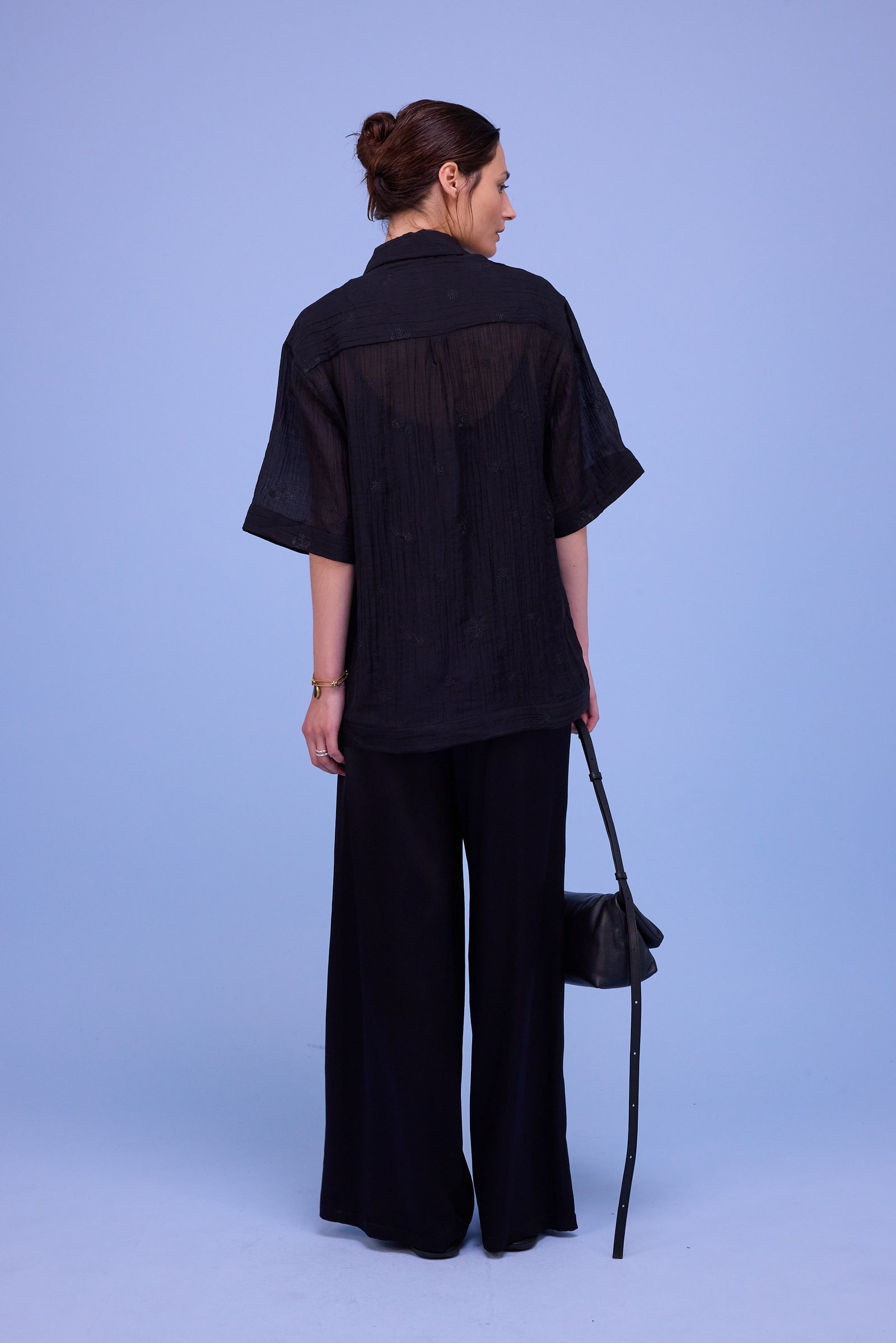 Hensley hemd in black verbena