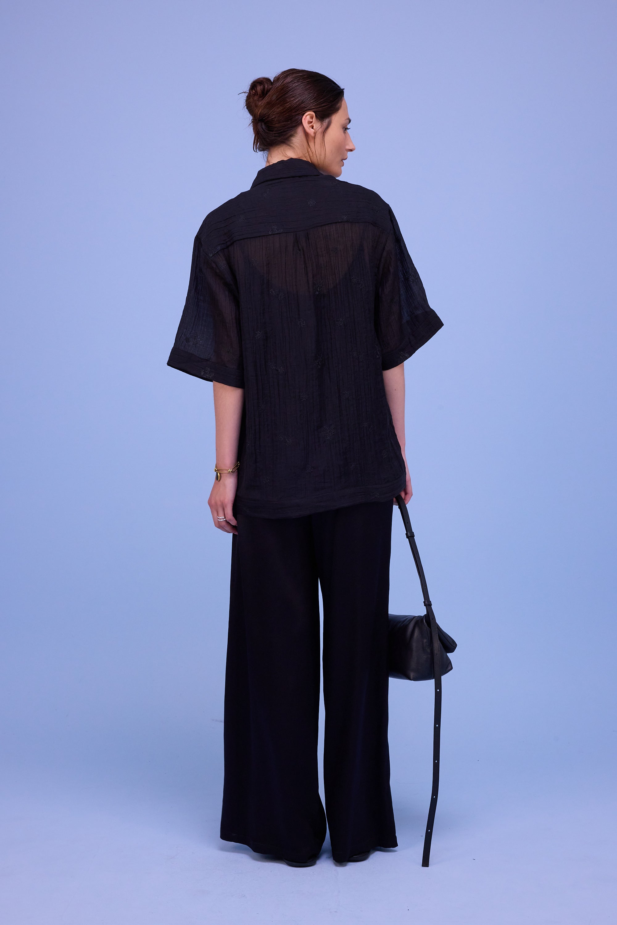Hensley hemd in black verbena