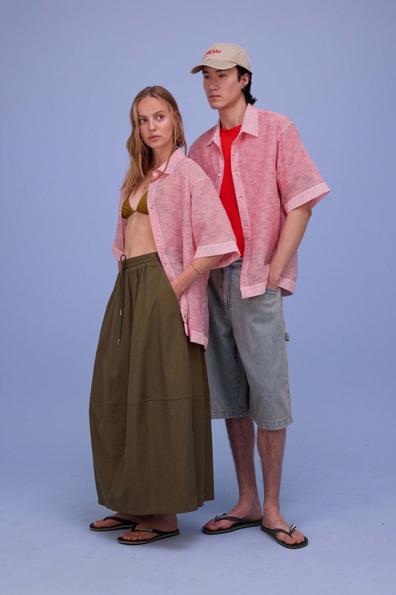 Hensley hemd in red transparant stripes