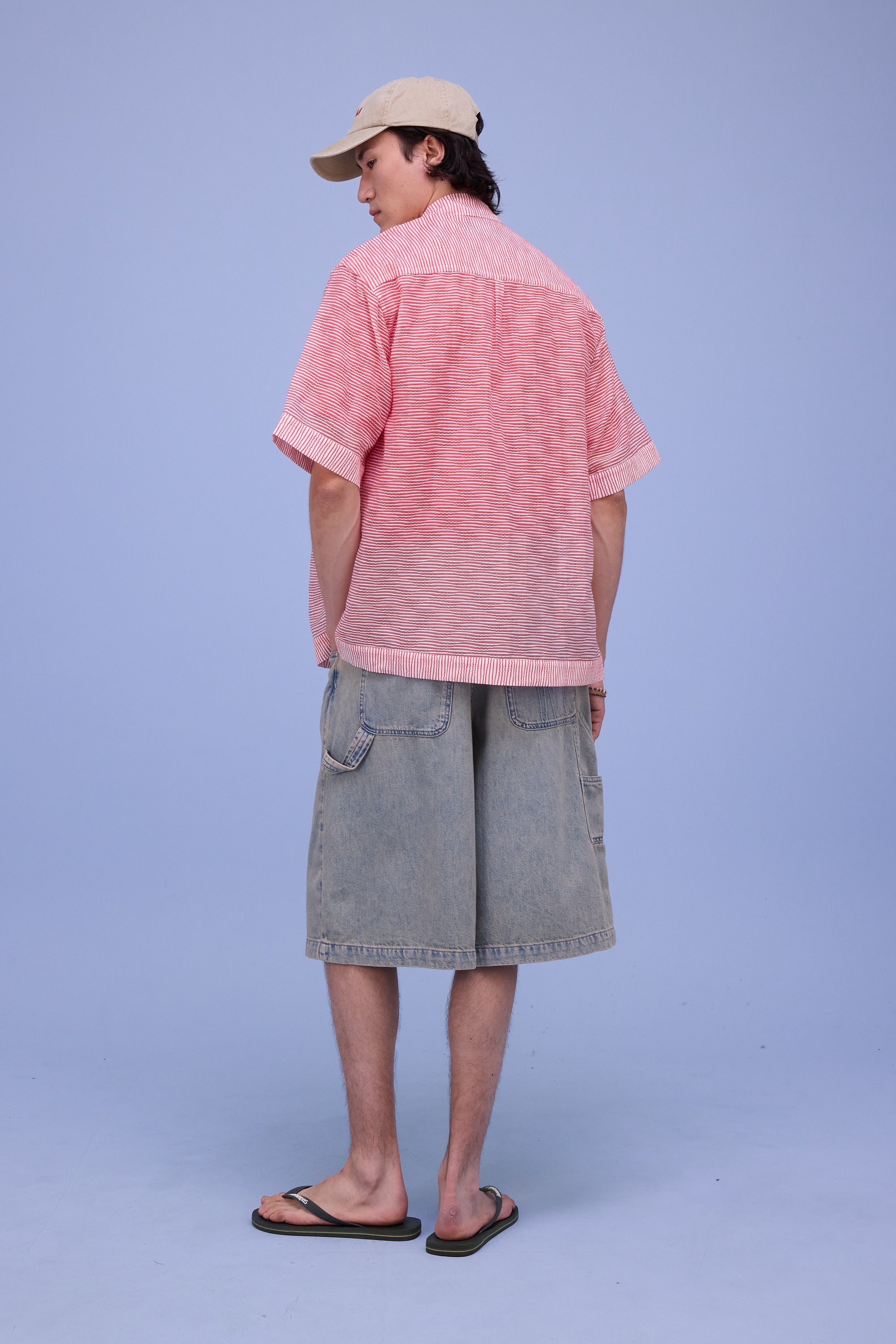 Hensley hemd in red transparant stripes