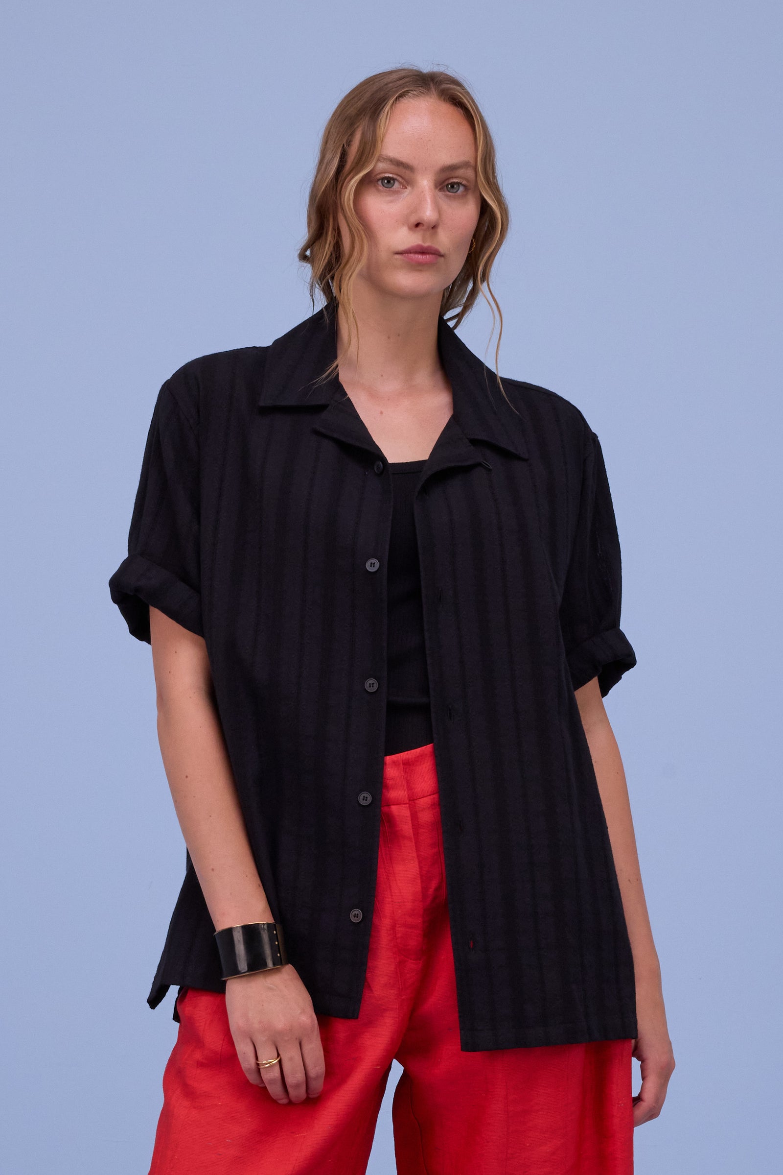 Hugo hemd in french cotton black