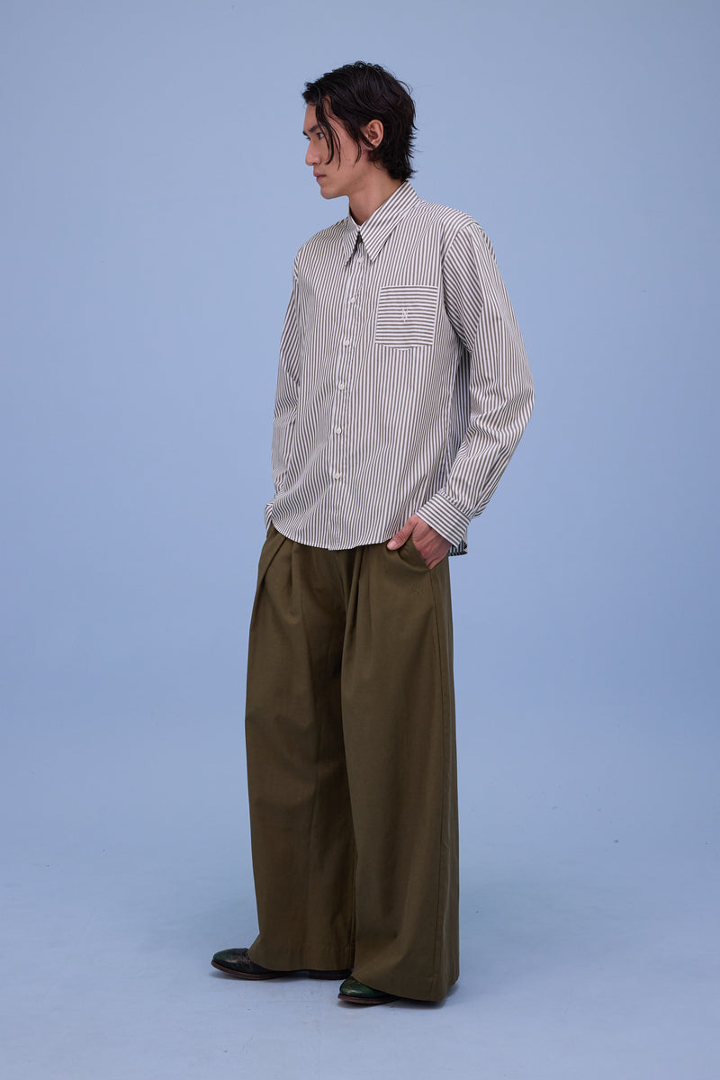 Godfried hemd in khaki stripes