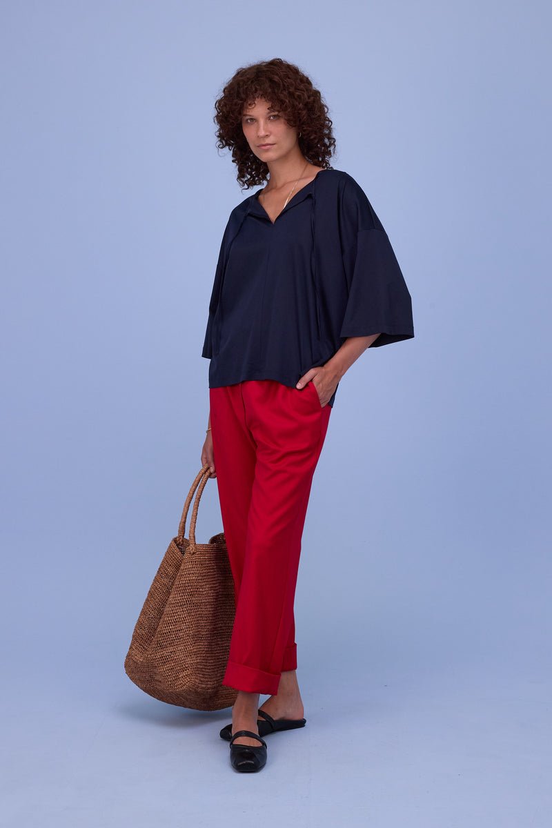 Henk broek in lipstick red