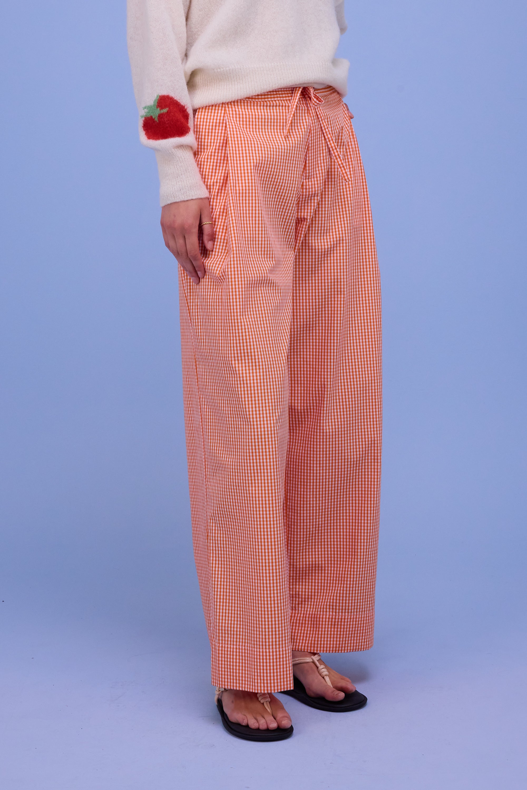 Haiko trousers in vichy orange checks 