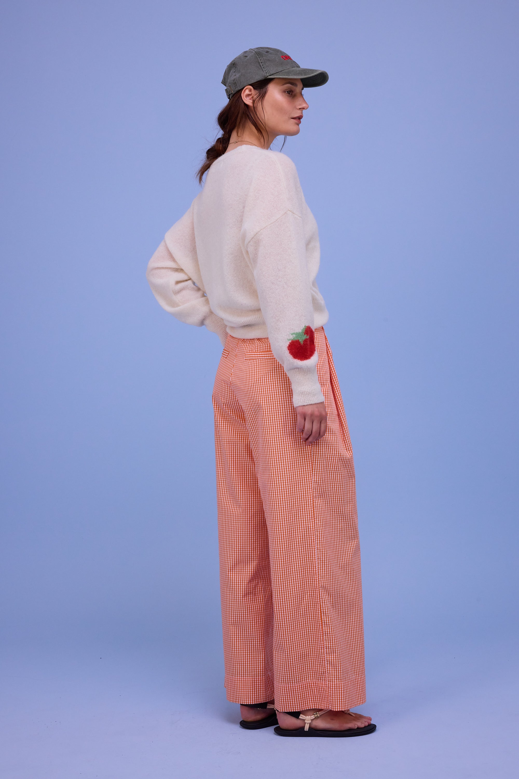 Haiko trousers in vichy orange checks 