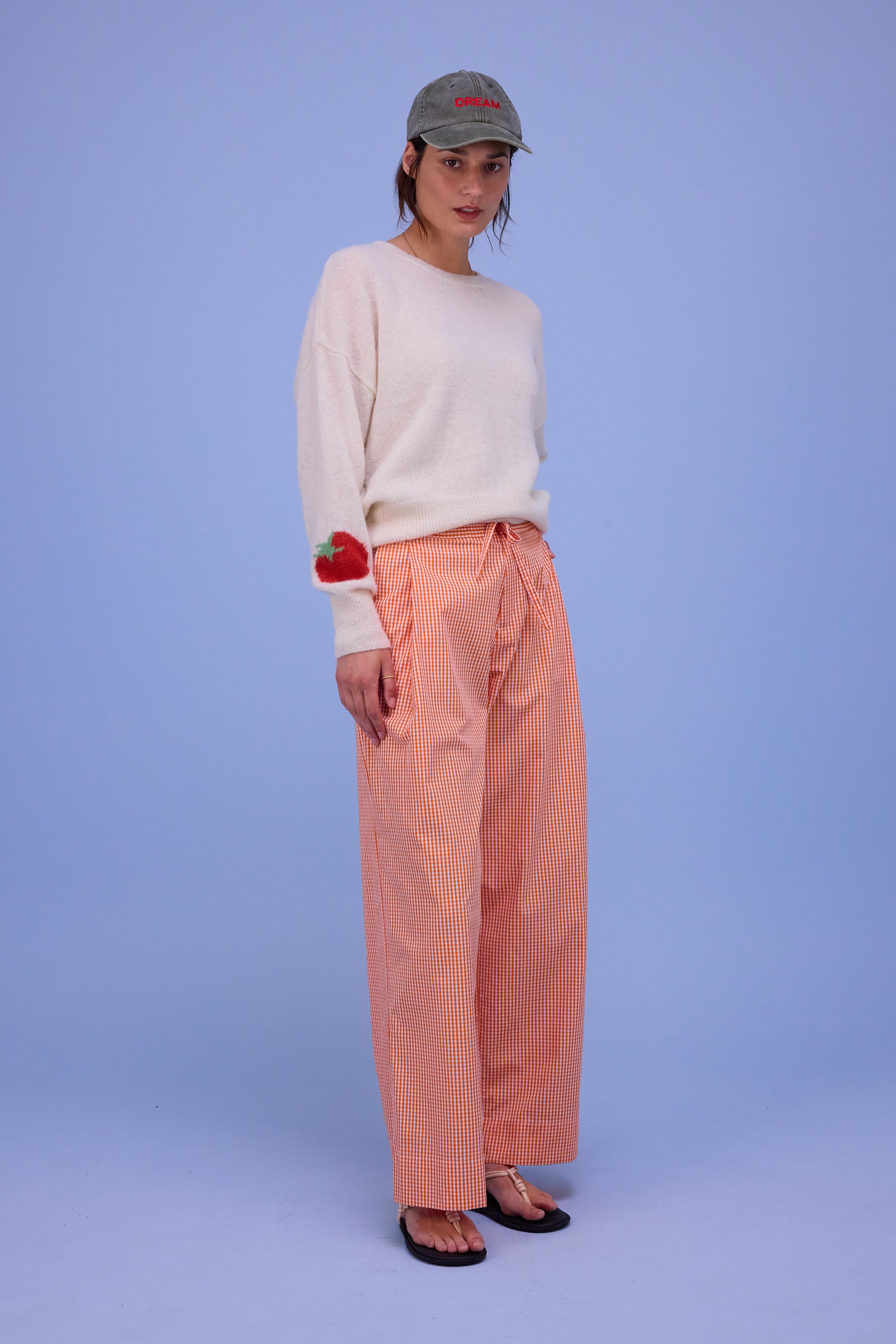 Haiko trousers in vichy orange checks 