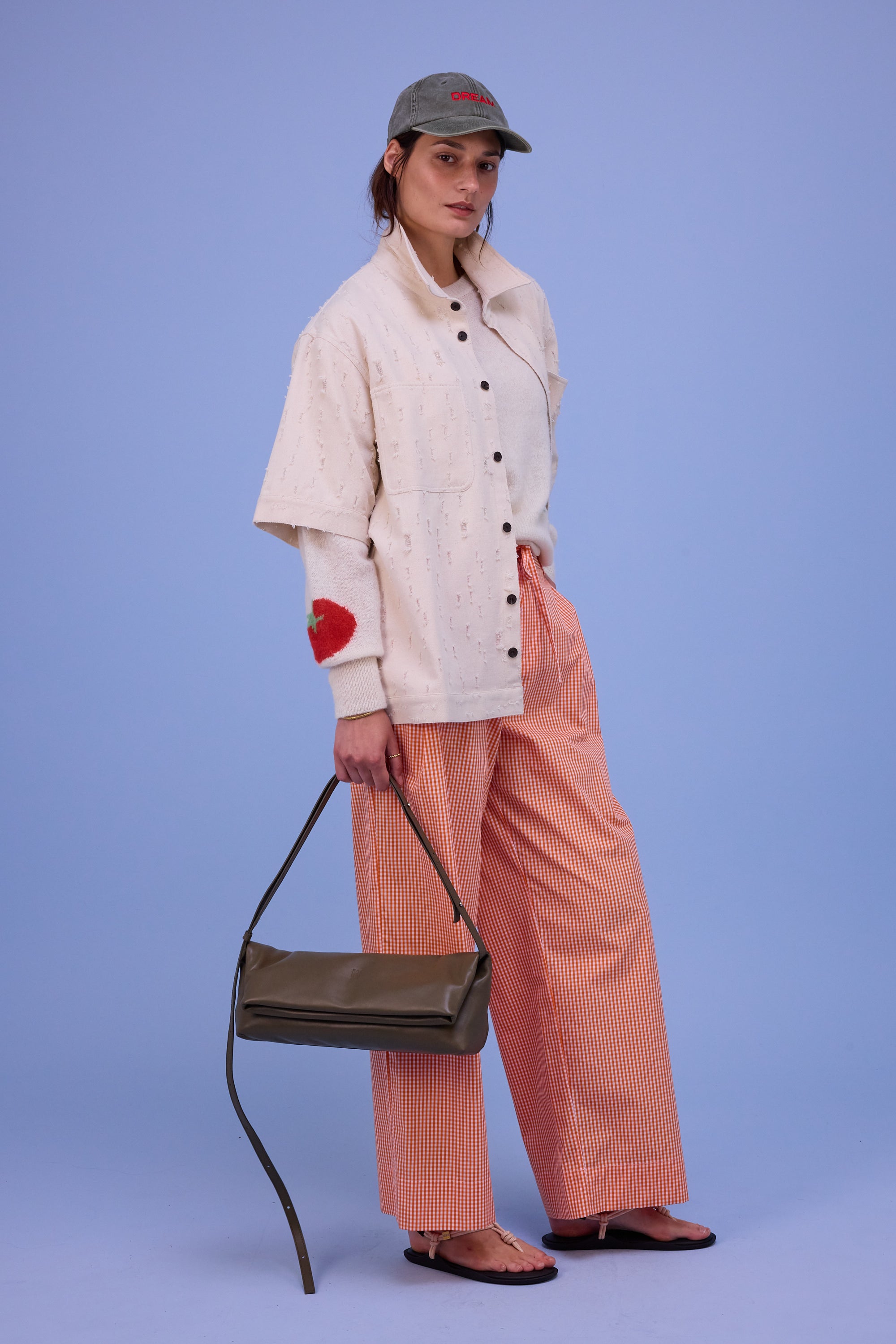 Haiko trousers in vichy orange checks 