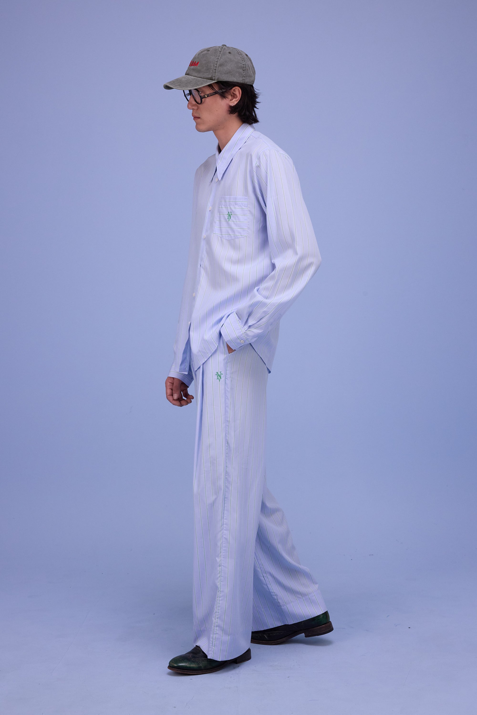 Haiko broek in blue/green stripes