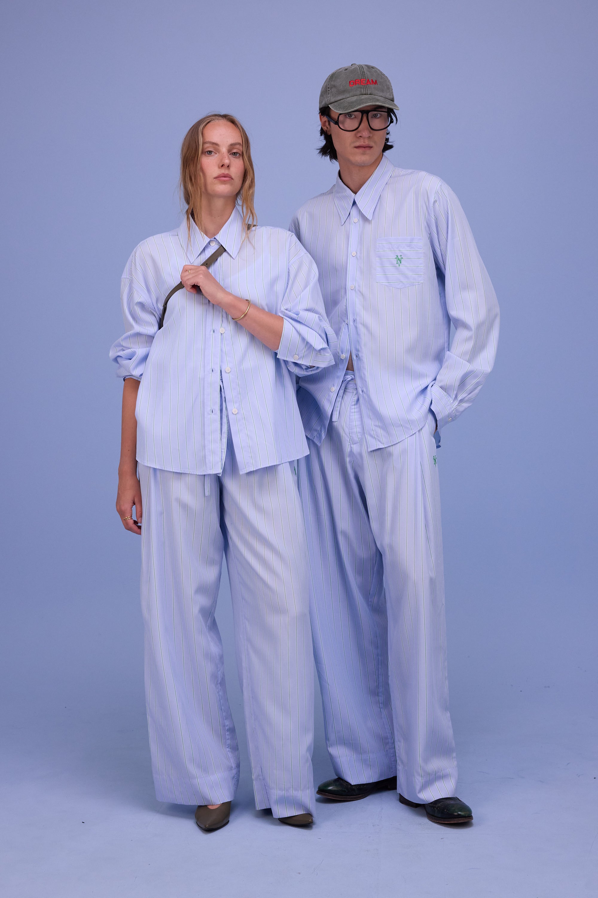 Haiko broek in blue/green stripes