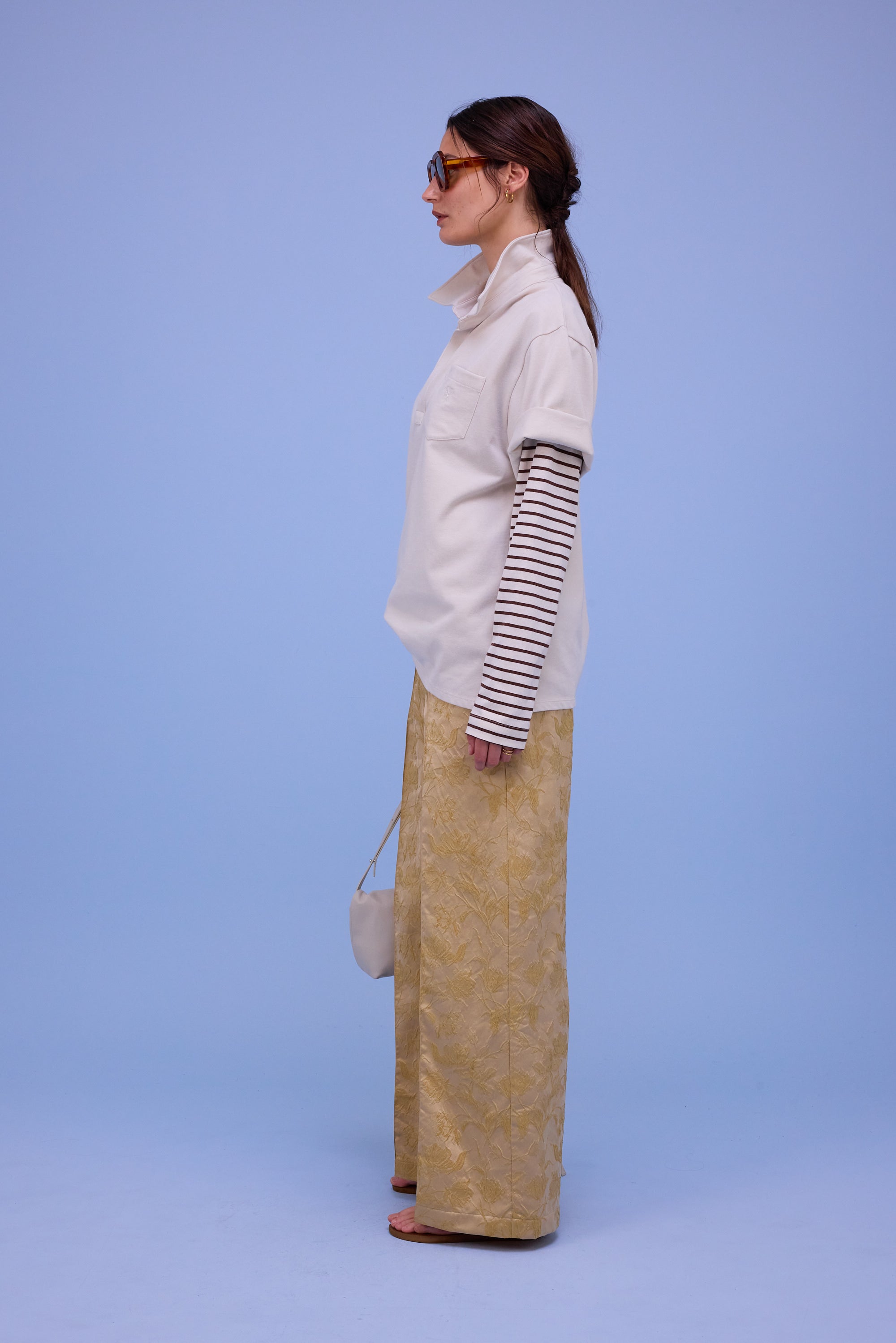 Bolivar trousers in golden glow jacquard