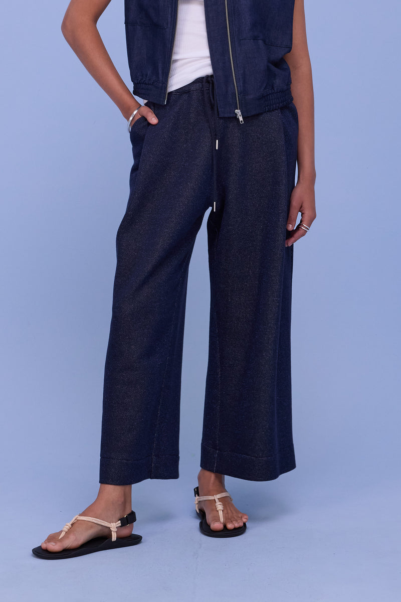 Helier broek in night blue lurex