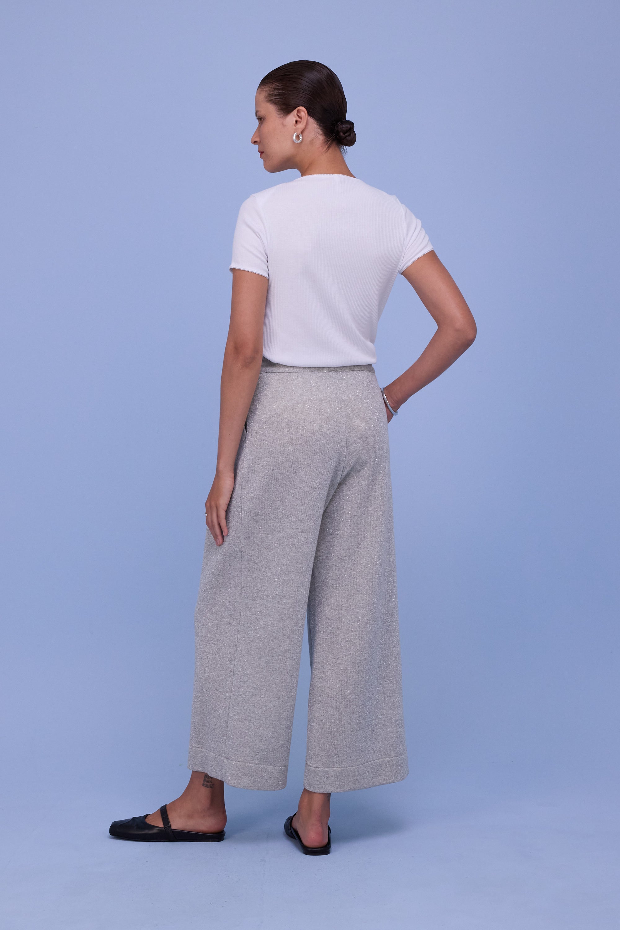 Helier trousers in silver lurex