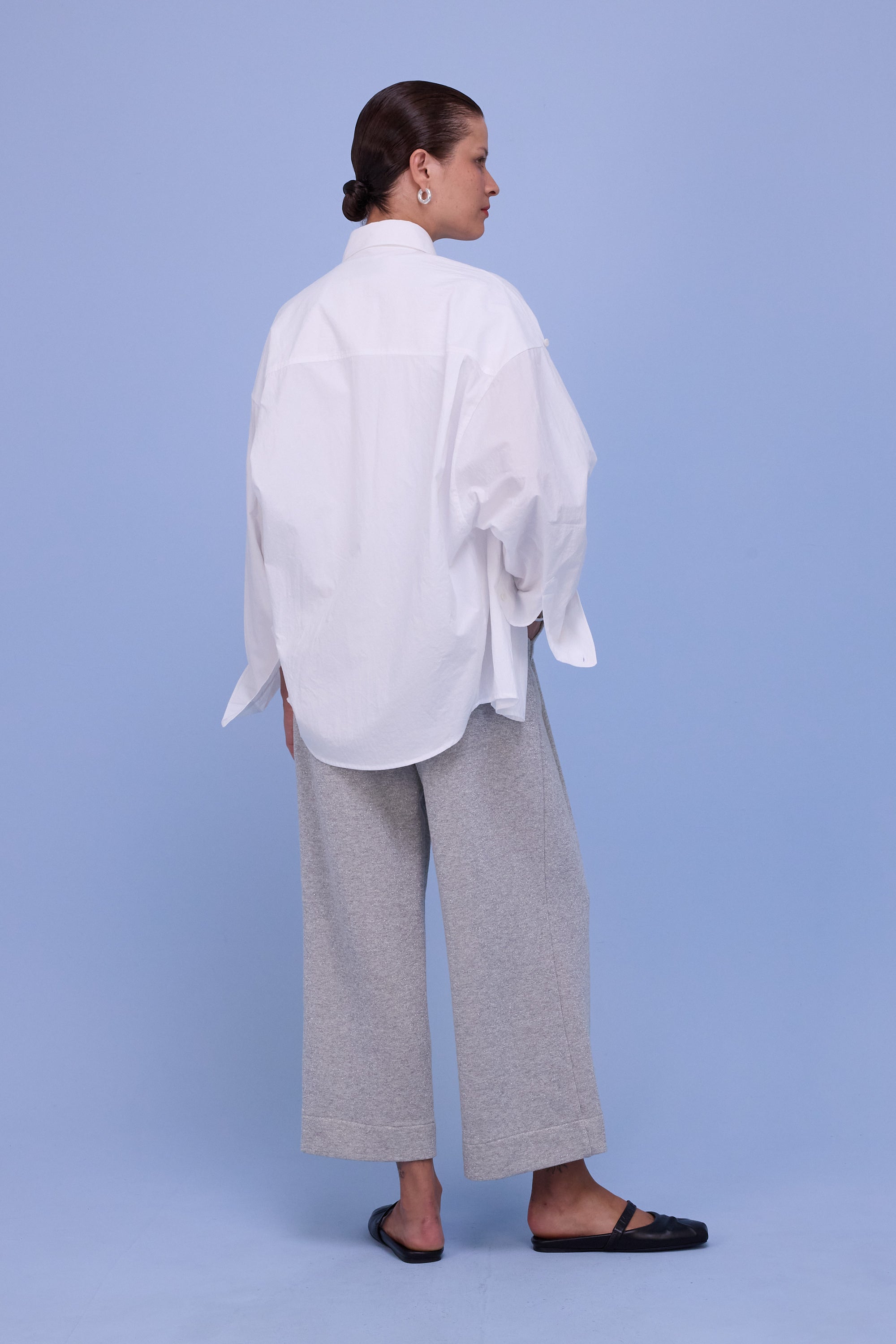 Helier trousers in silver lurex