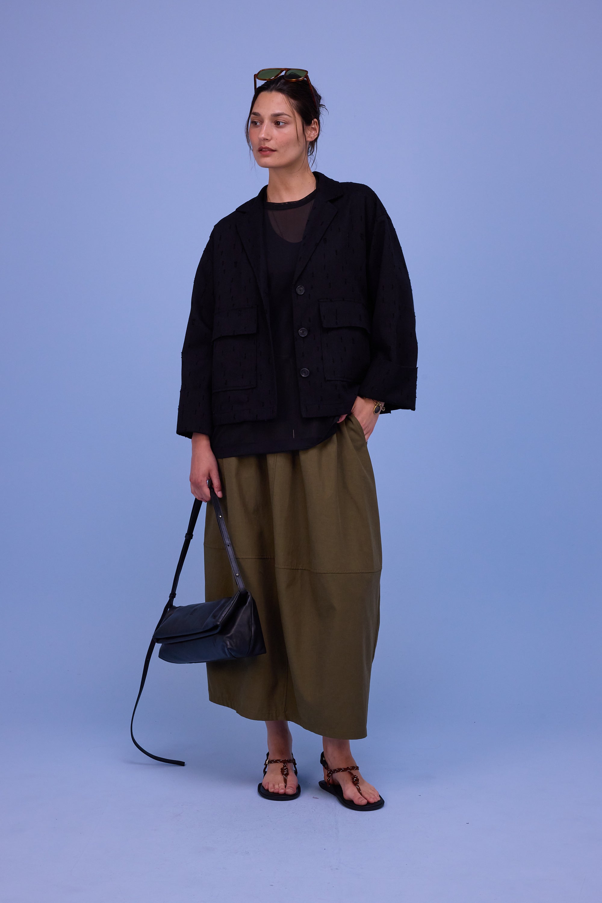 Héva rok in dark olive