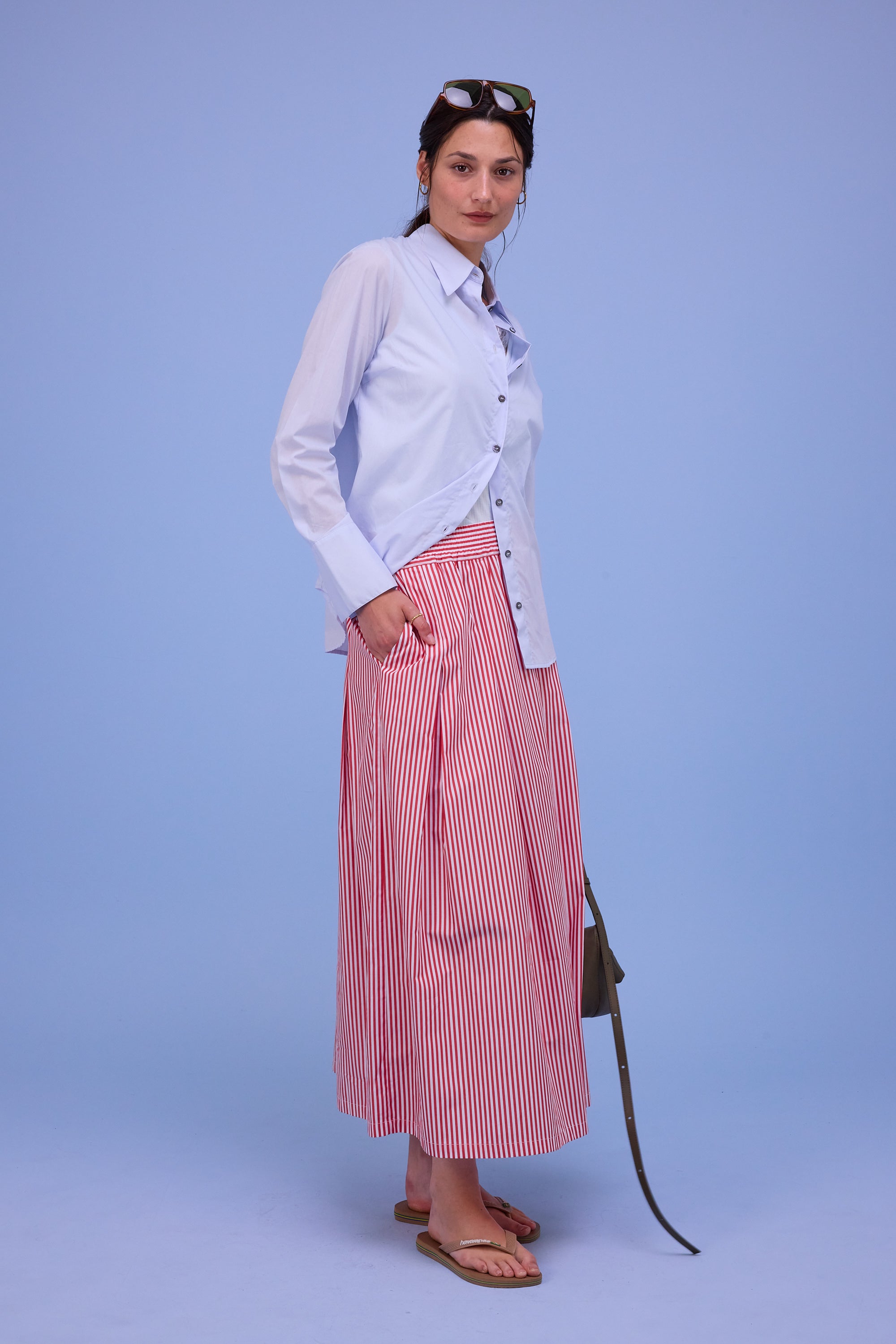 Fieke skirt in red stripes