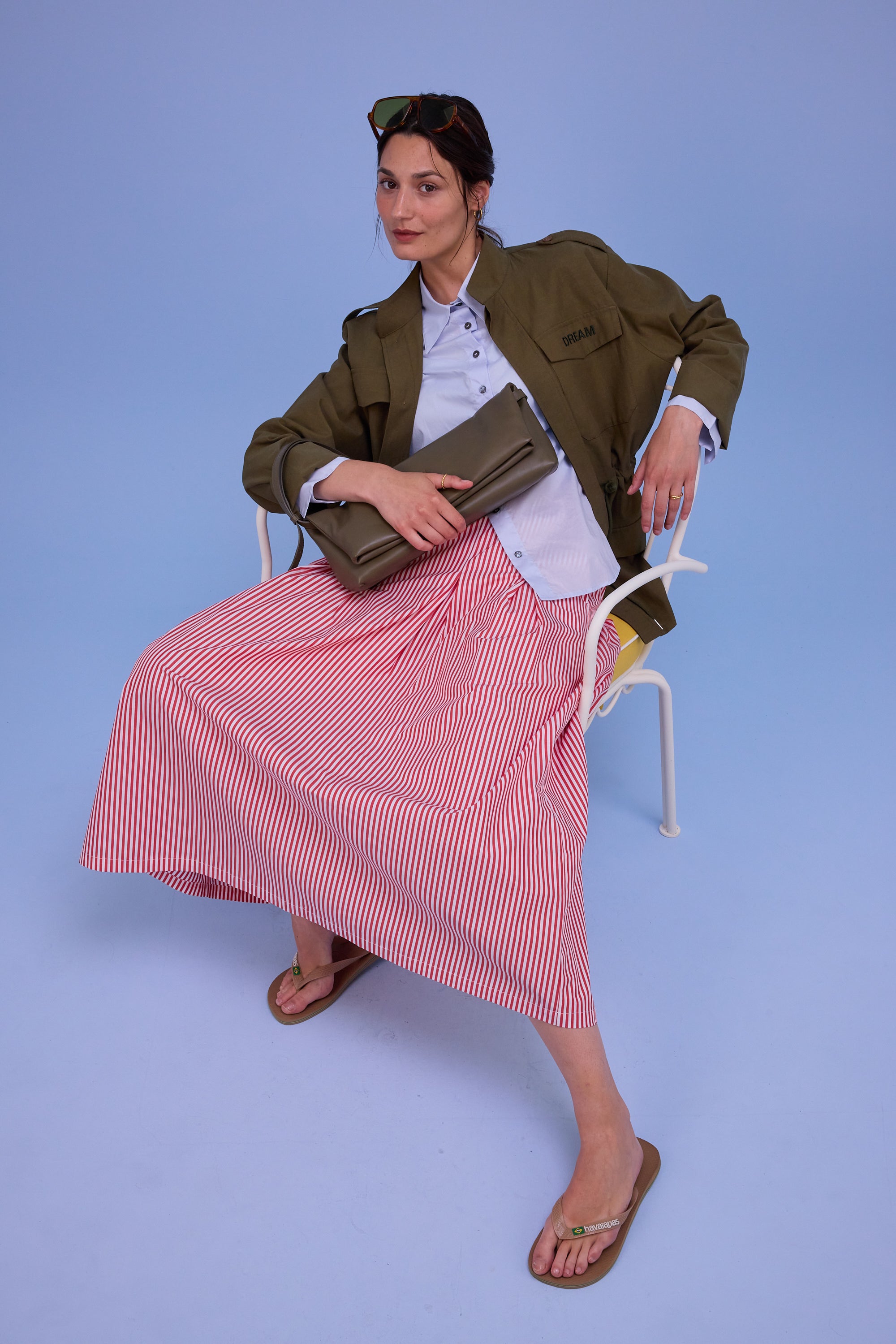 Fieke skirt in red stripes