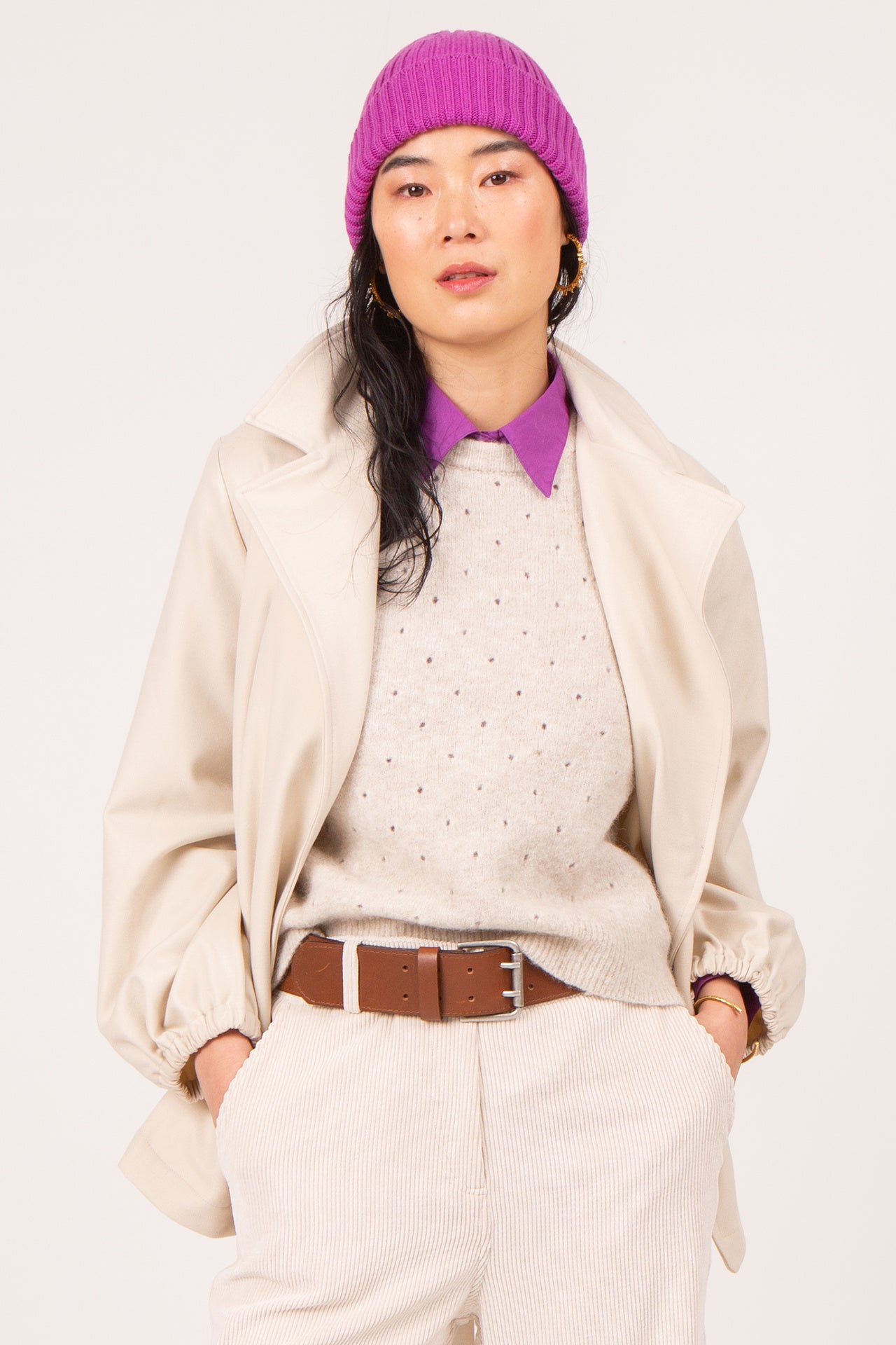 Cognacfarbener Gürtel mit Doppelverschluss