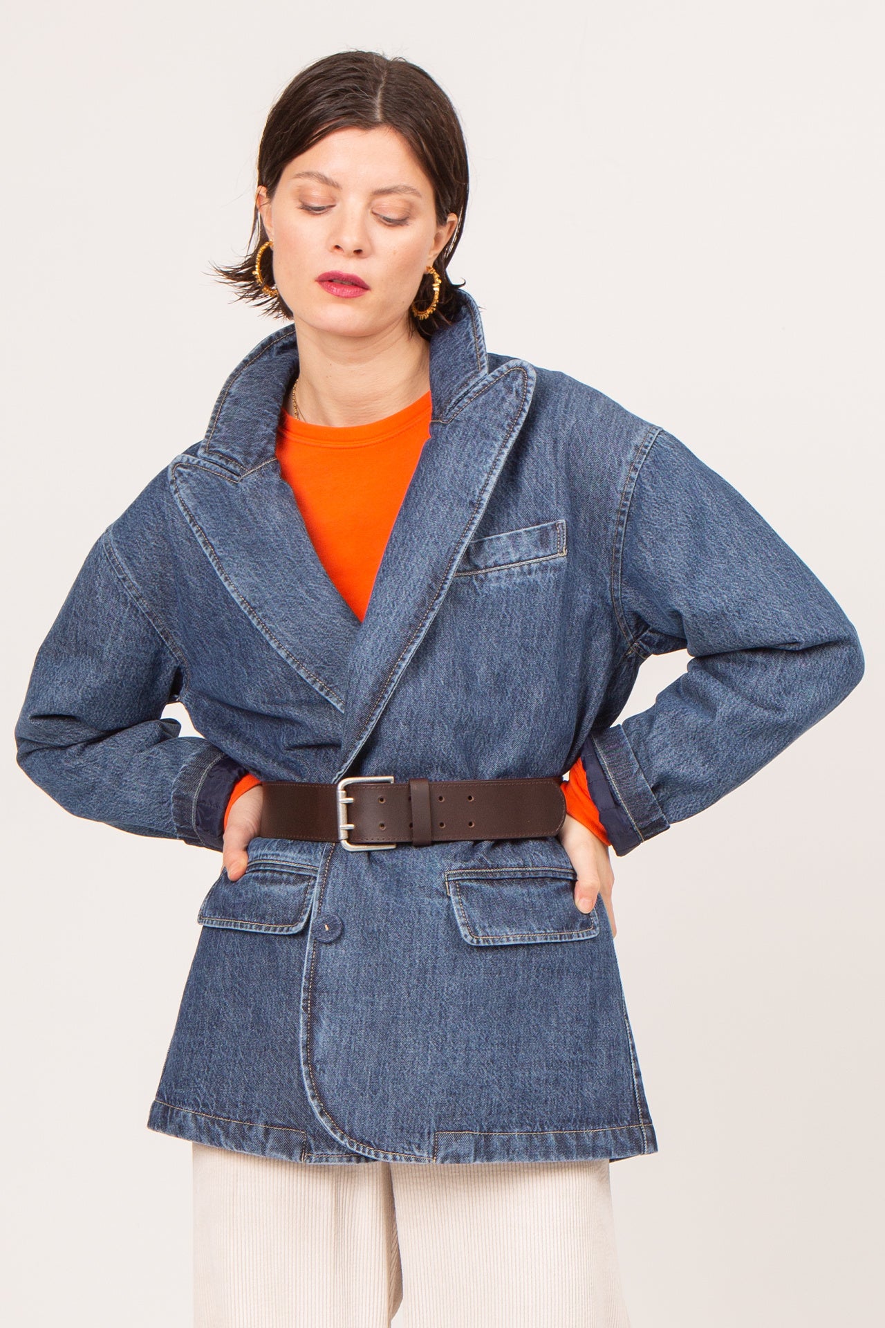 Ceinture brune avec double fermeture