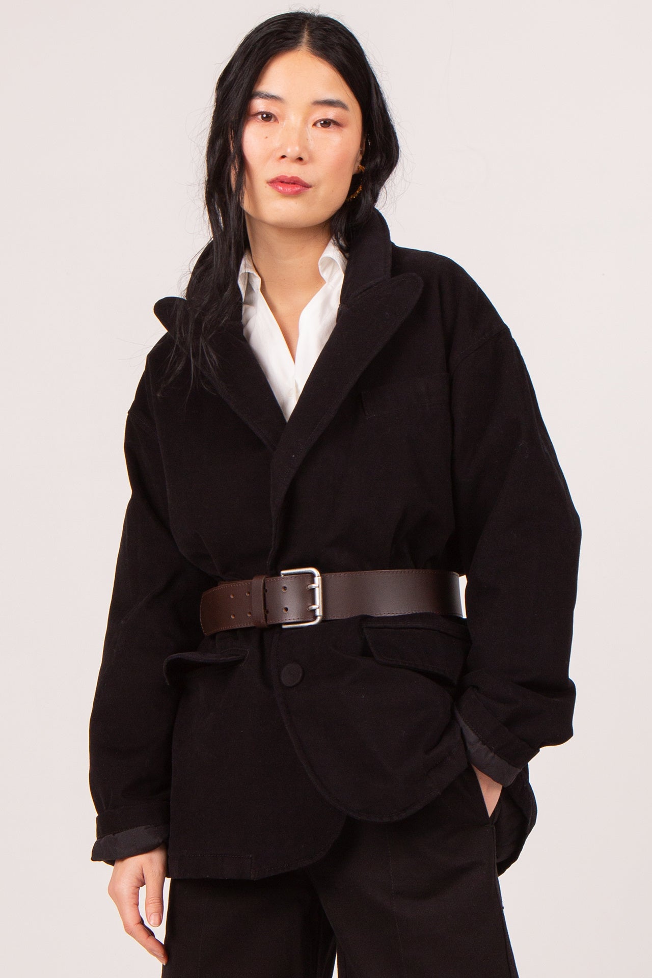 Ceinture brune avec double fermeture