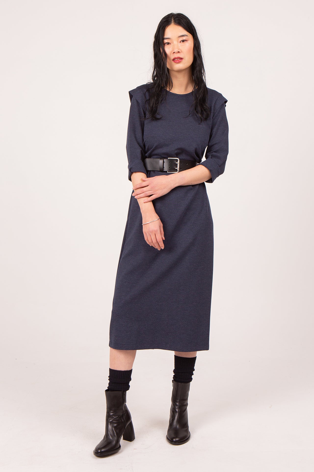 Zwarte riem met dubbele sluiting