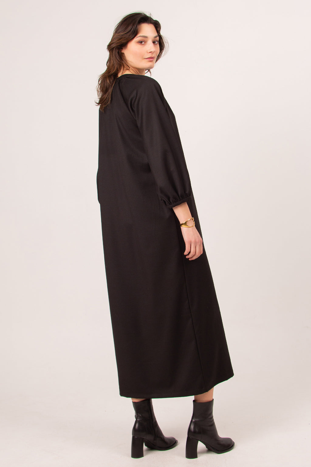 Claudette lange zwarte jurk