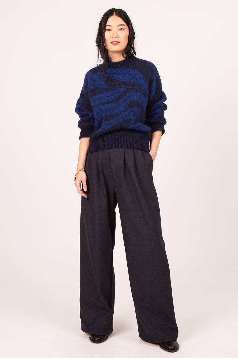 Castor navy palazzo trousers