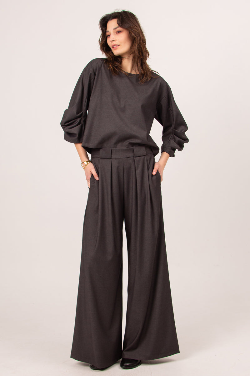 Clinton anthracite palazzo trousers