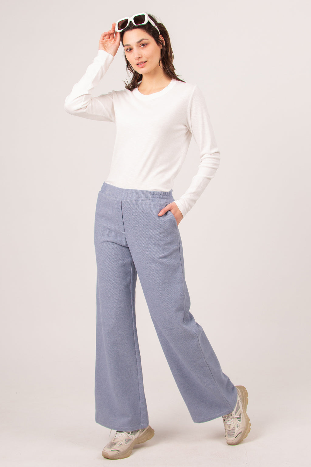 Corneel sky blue twill trousers