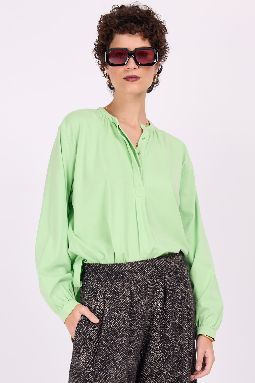 Ceylan pistachio blouse