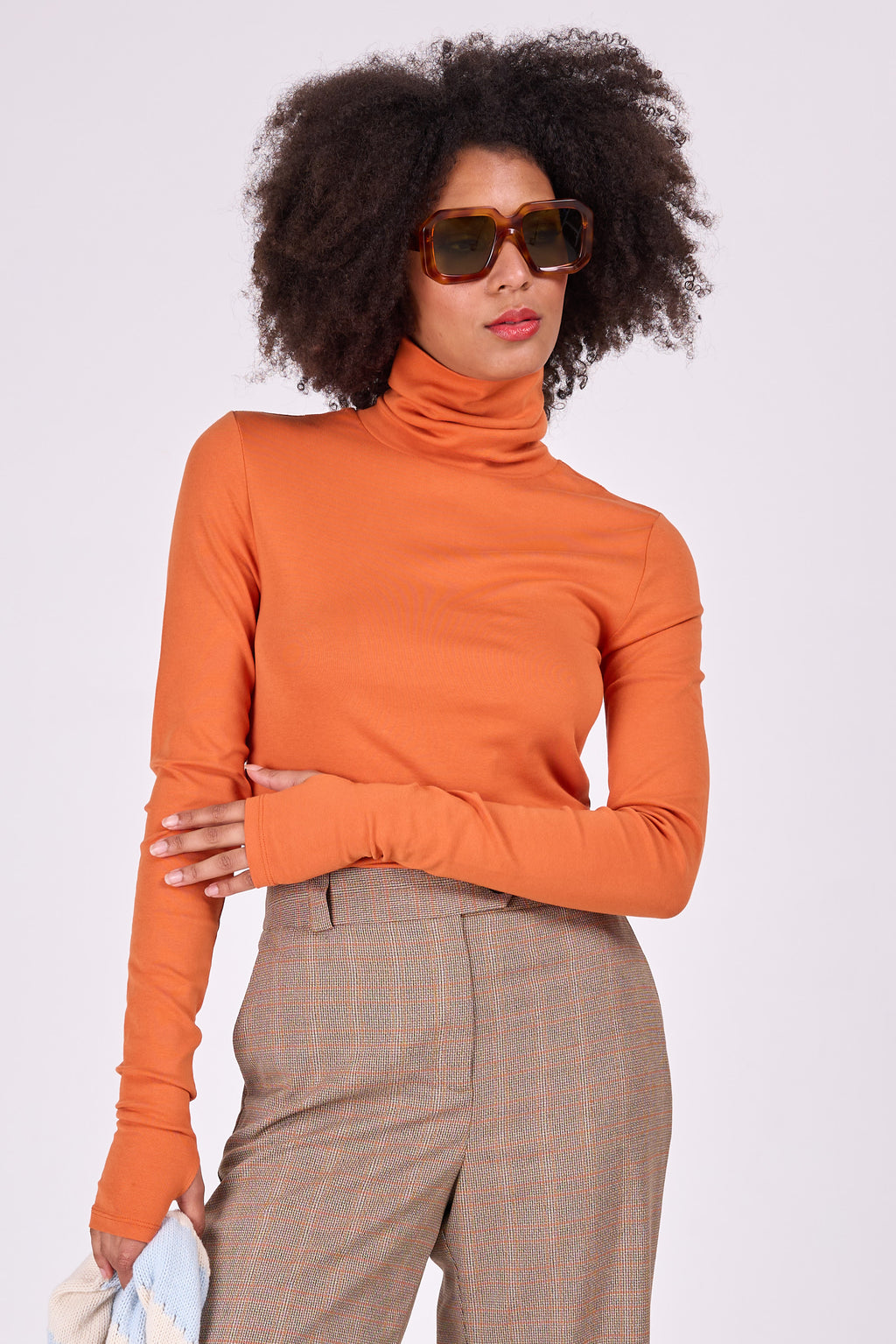 Edson burnt orange turtleneck T-shirt