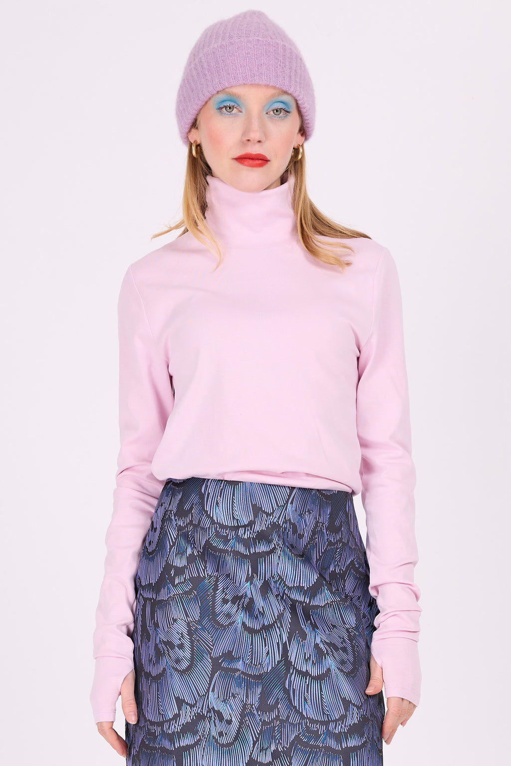 Edson soft lilac turtleneck T-shirt