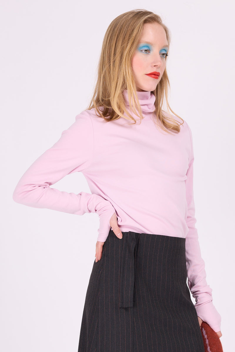 Edson soft lilac turtleneck T-shirt