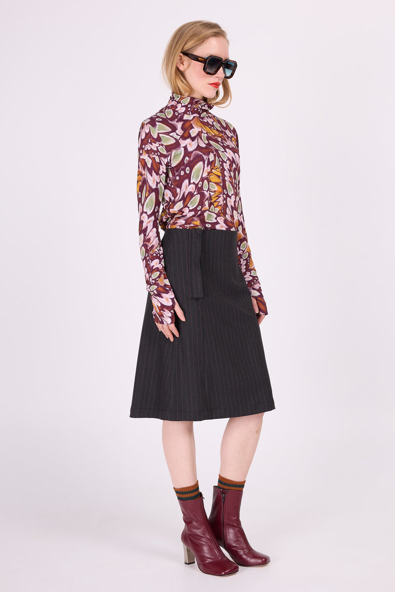 Edson turtleneck T-shirt in multi aubergine wings