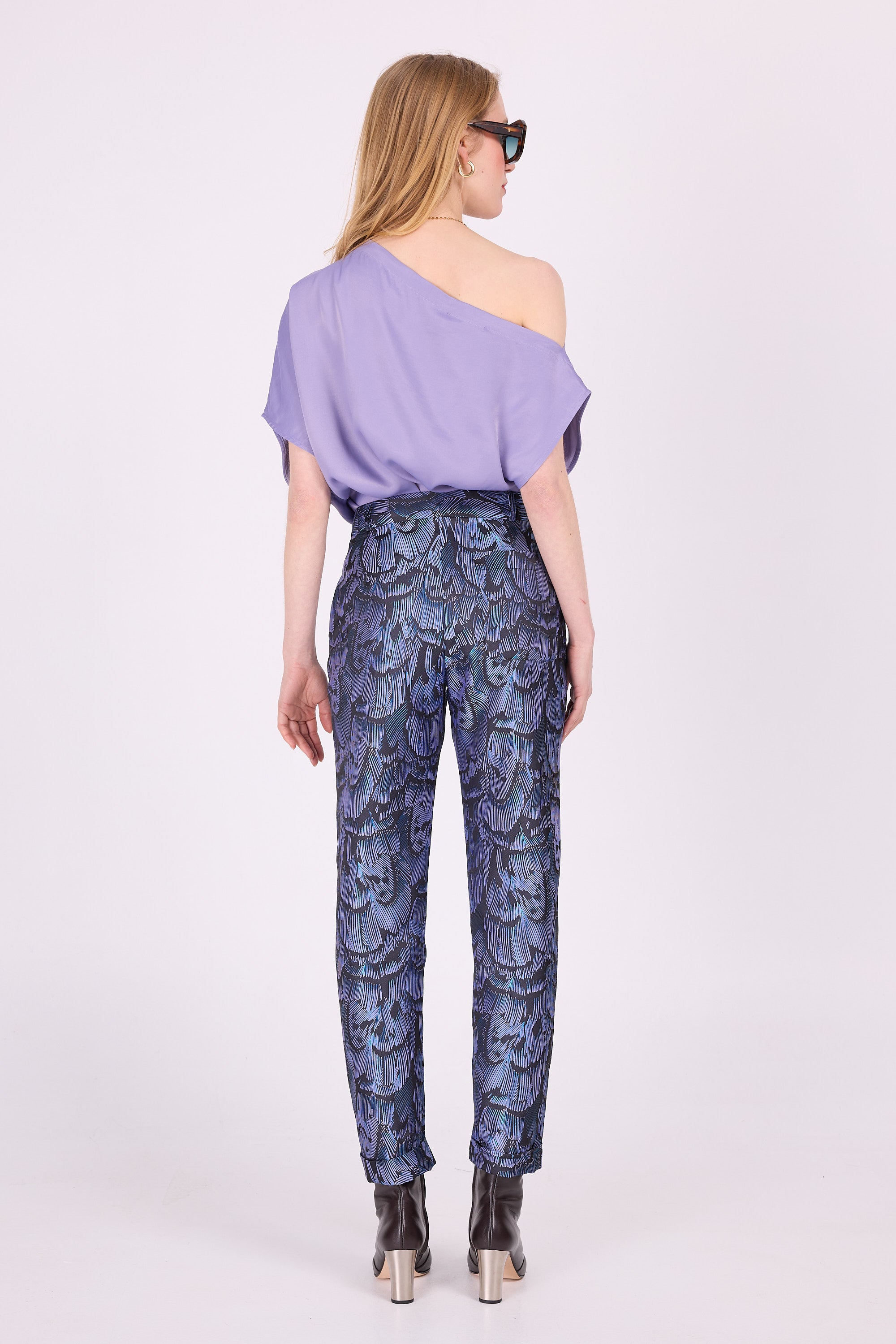 lavender satin top