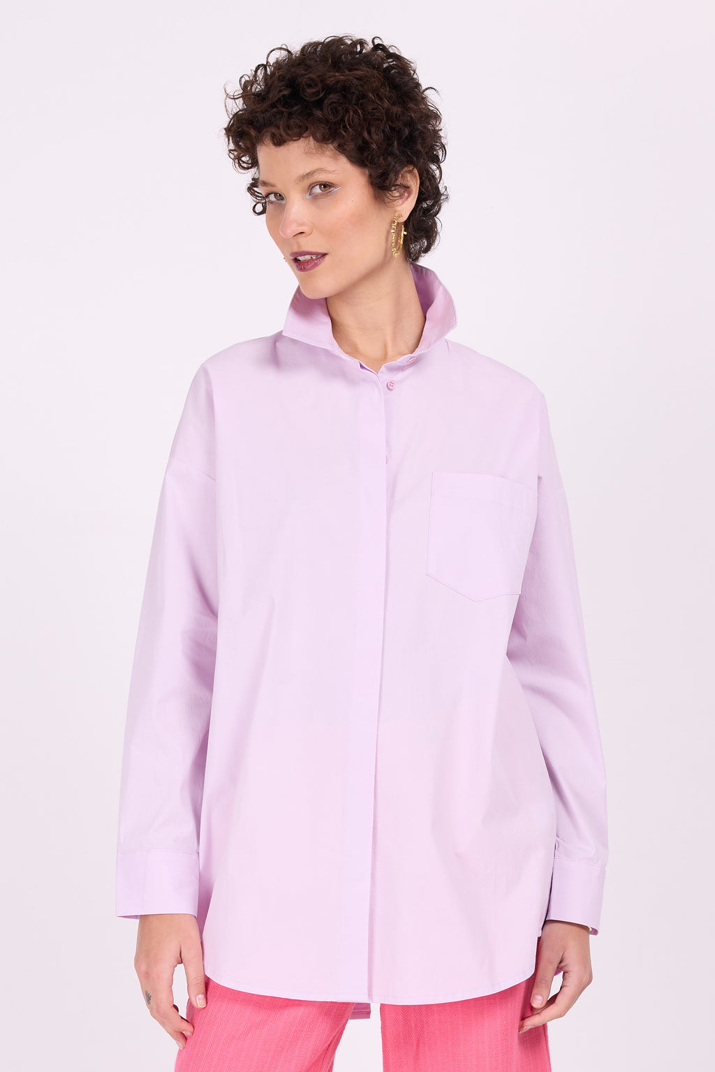 Emmelie nachtvlinder hemd in soft lilac/pink