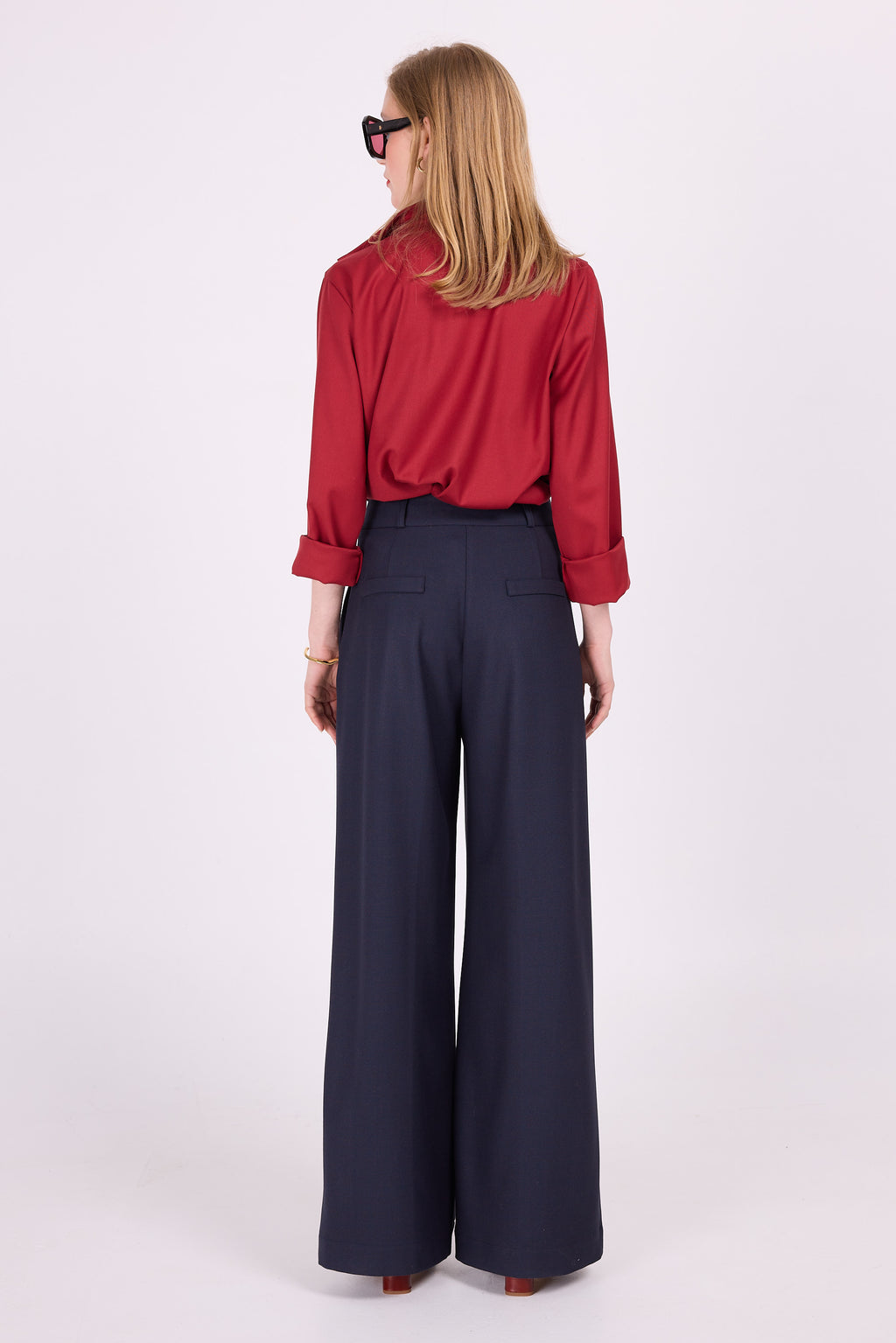 Cecile asymmetrische blouse in chilli