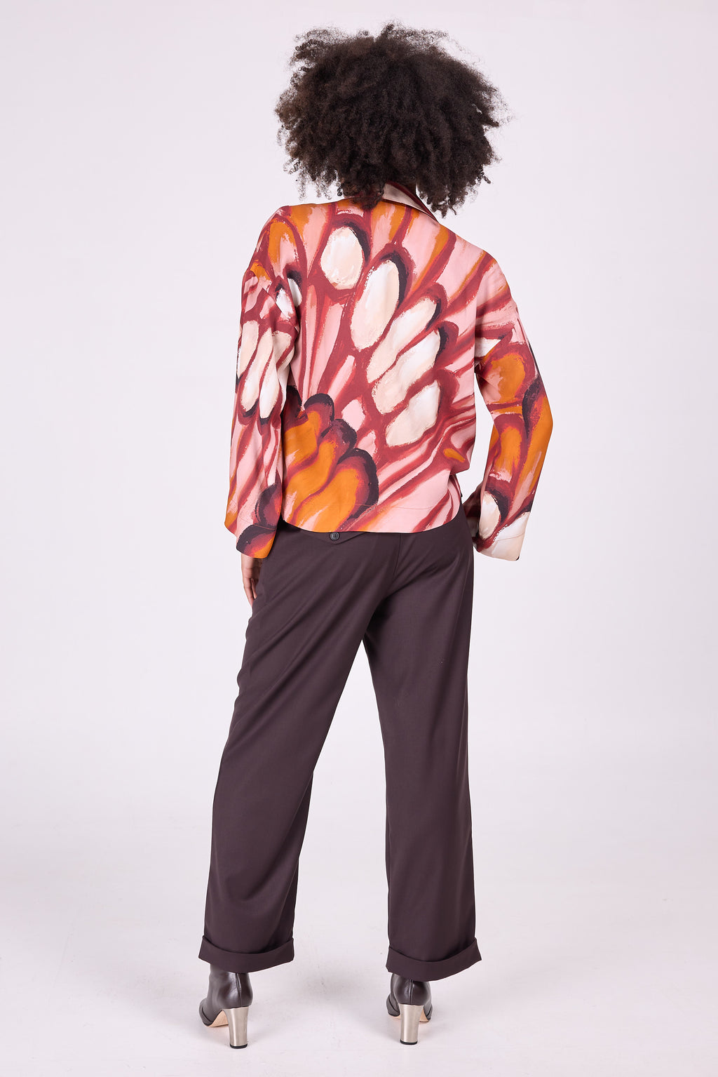 Daan blouse in blood orange wings print