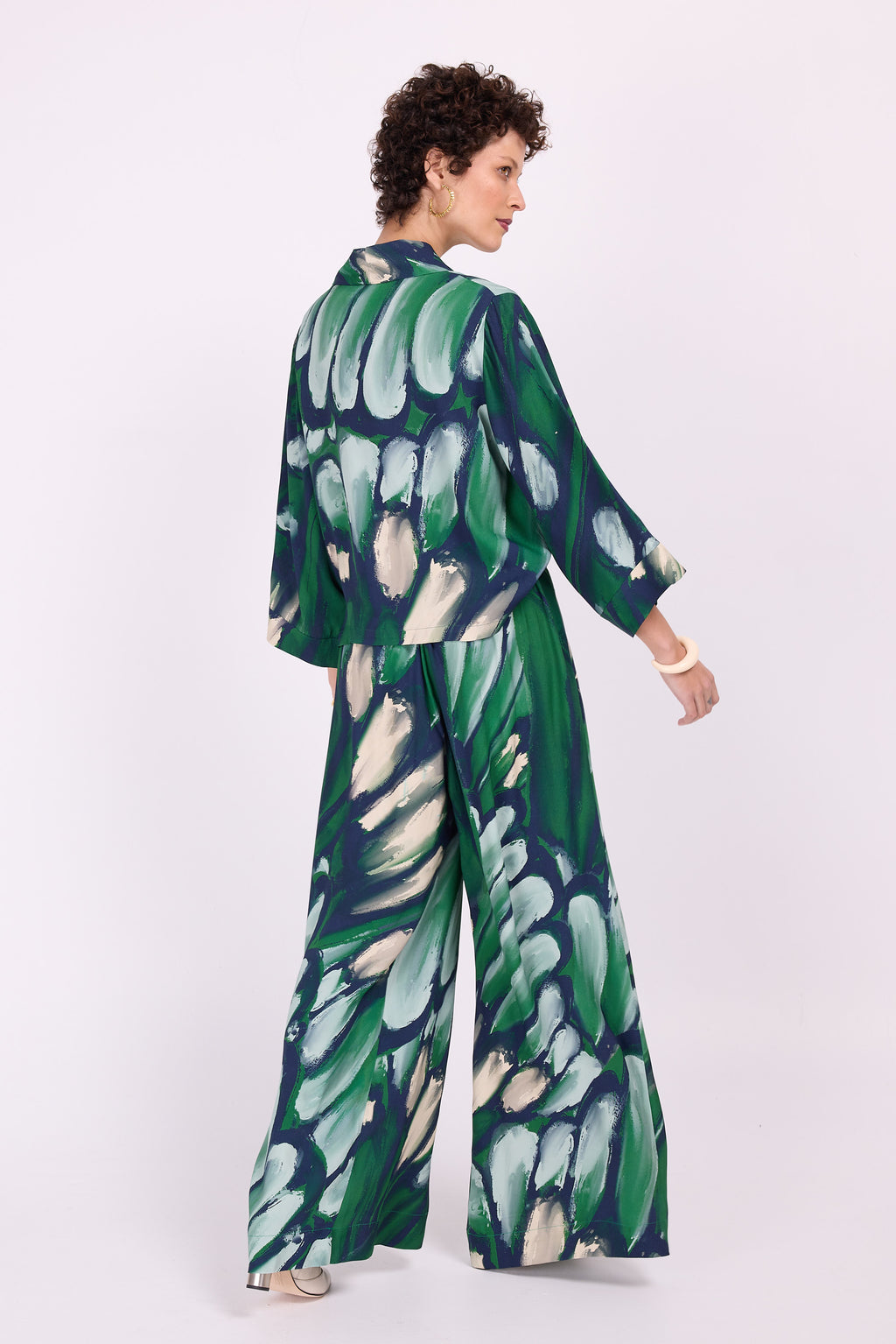 Clotilde blouse in beetle green wings