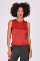 Danielle burnt orange satin top